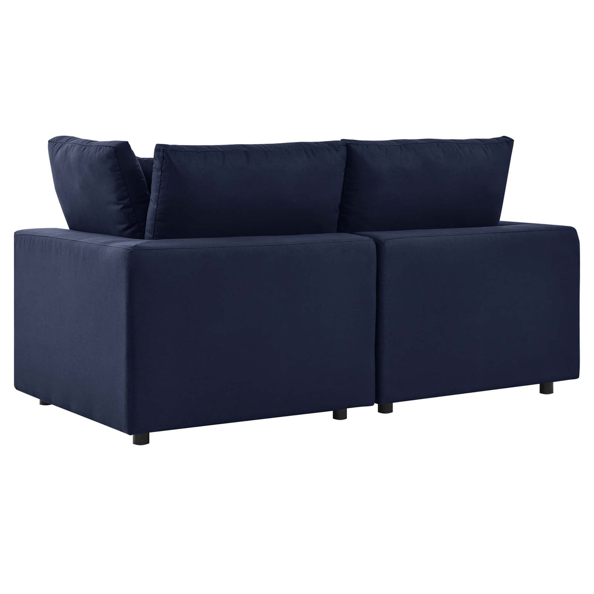 Commix Overstuffed Outdoor Patio Loveseat, Navy