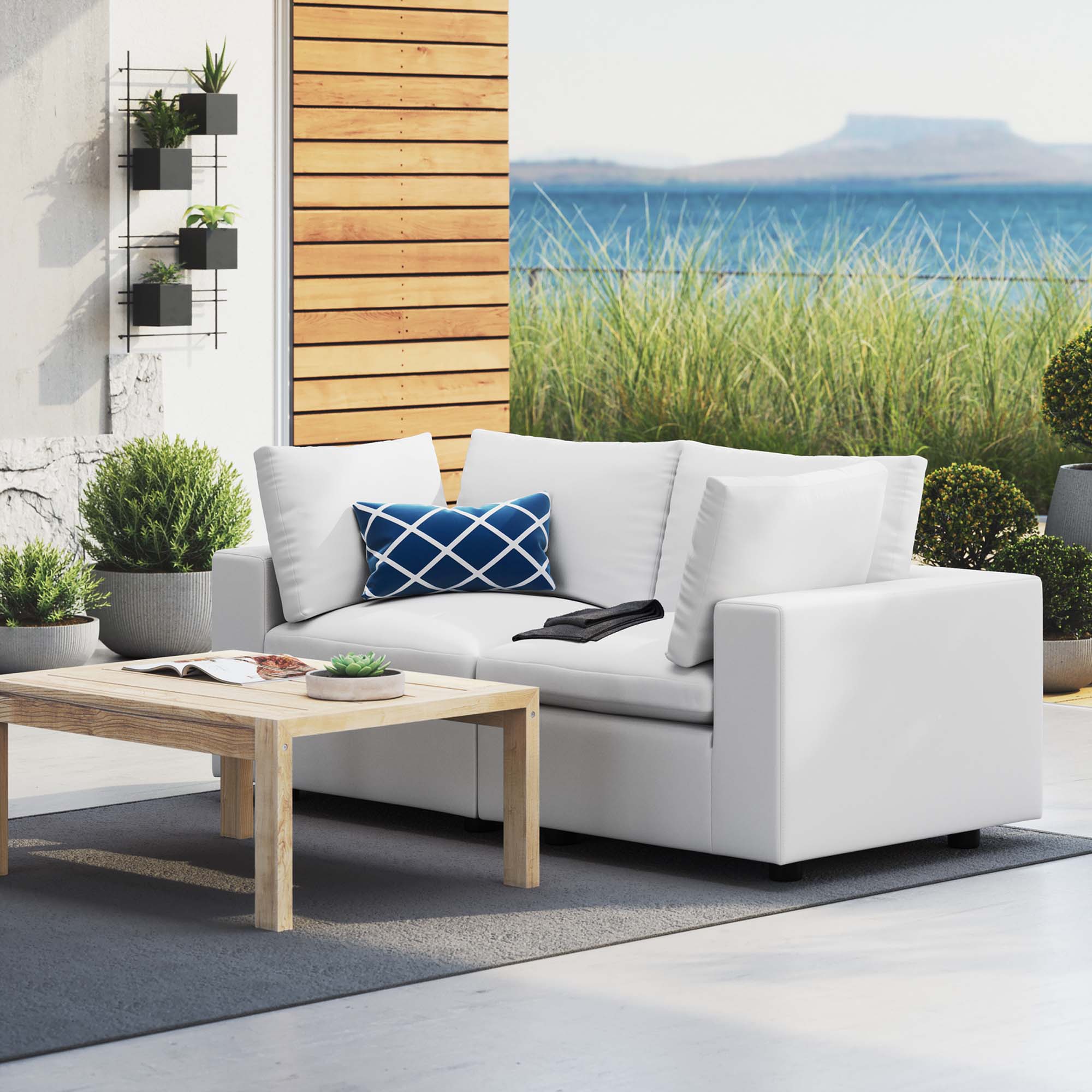 Commix Sunbrella® Outdoor Patio Loveseat, White