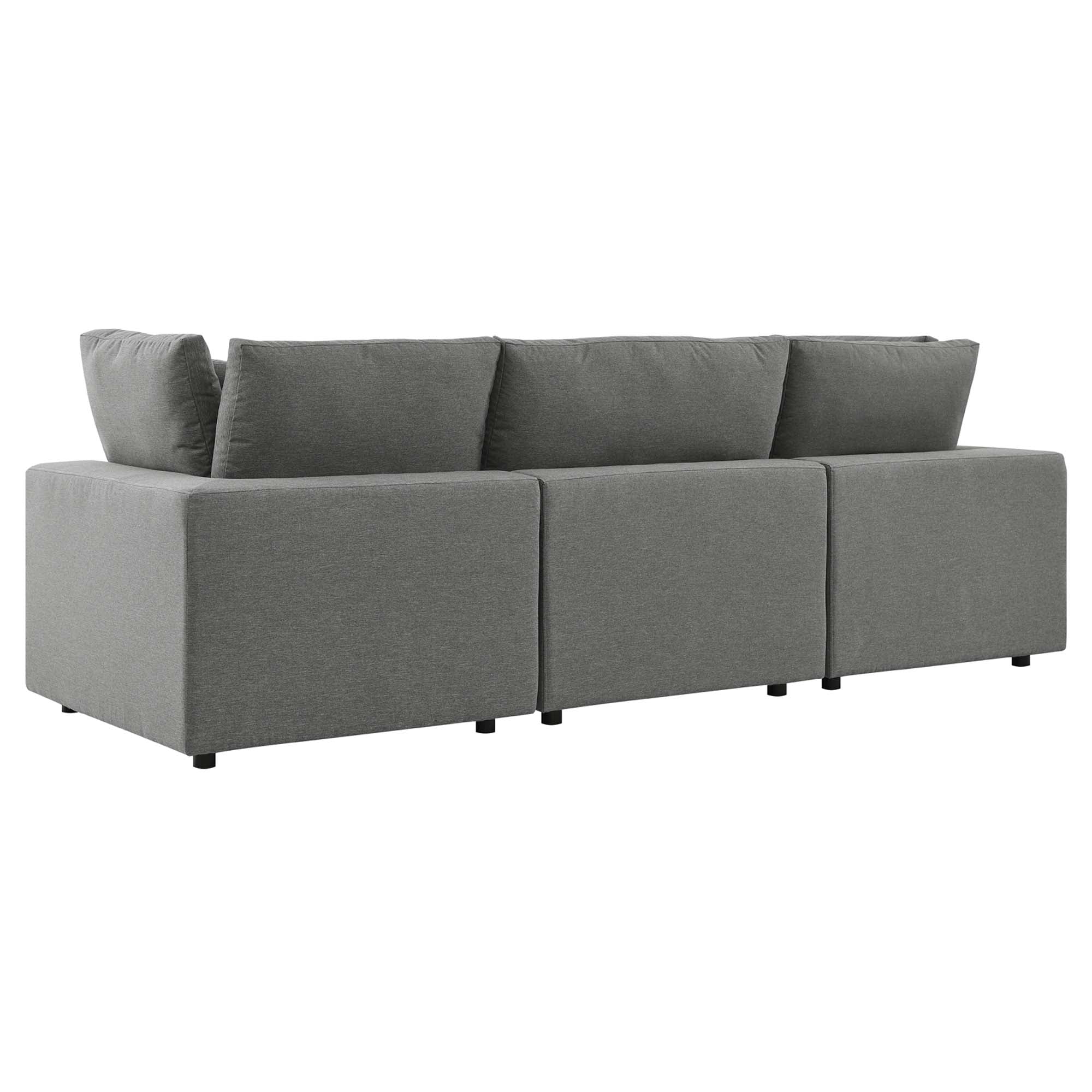 Commix Overstuffed Outdoor Patio Sofa, Charcoal