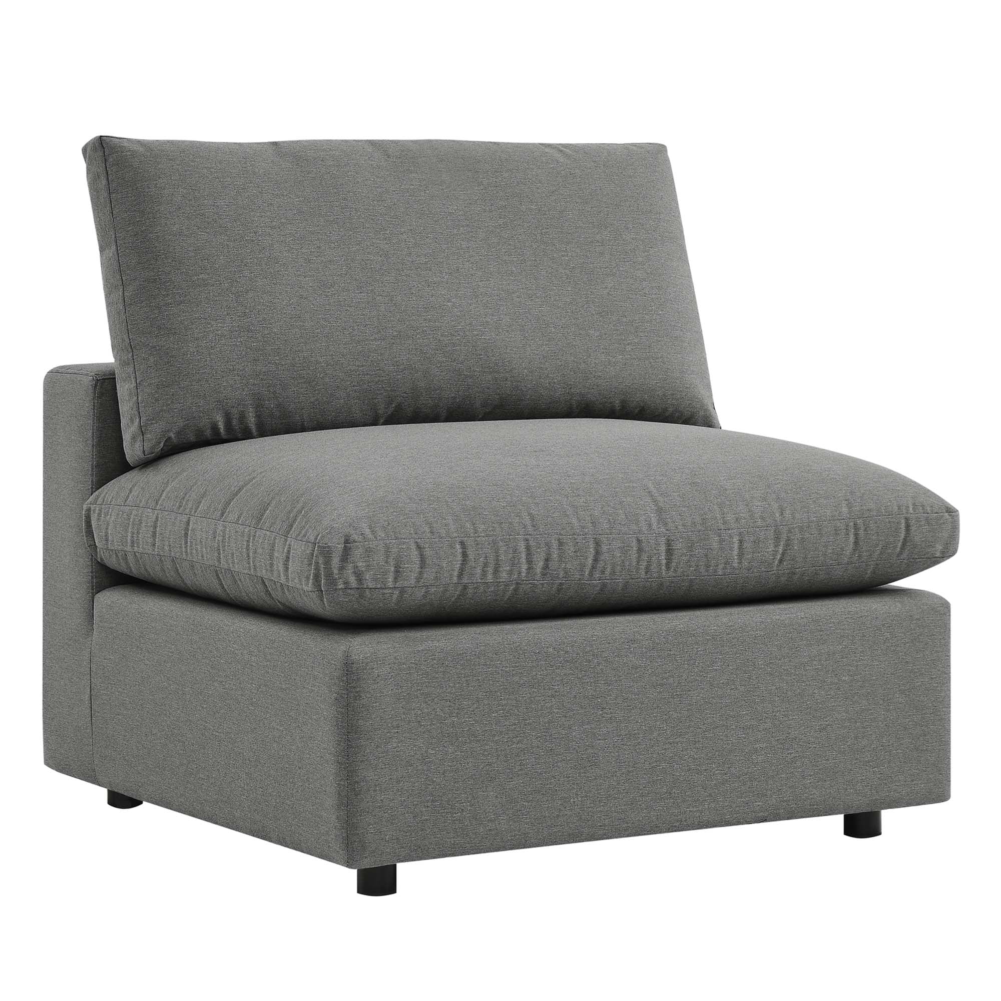 Commix Overstuffed Outdoor Patio Sofa, Charcoal