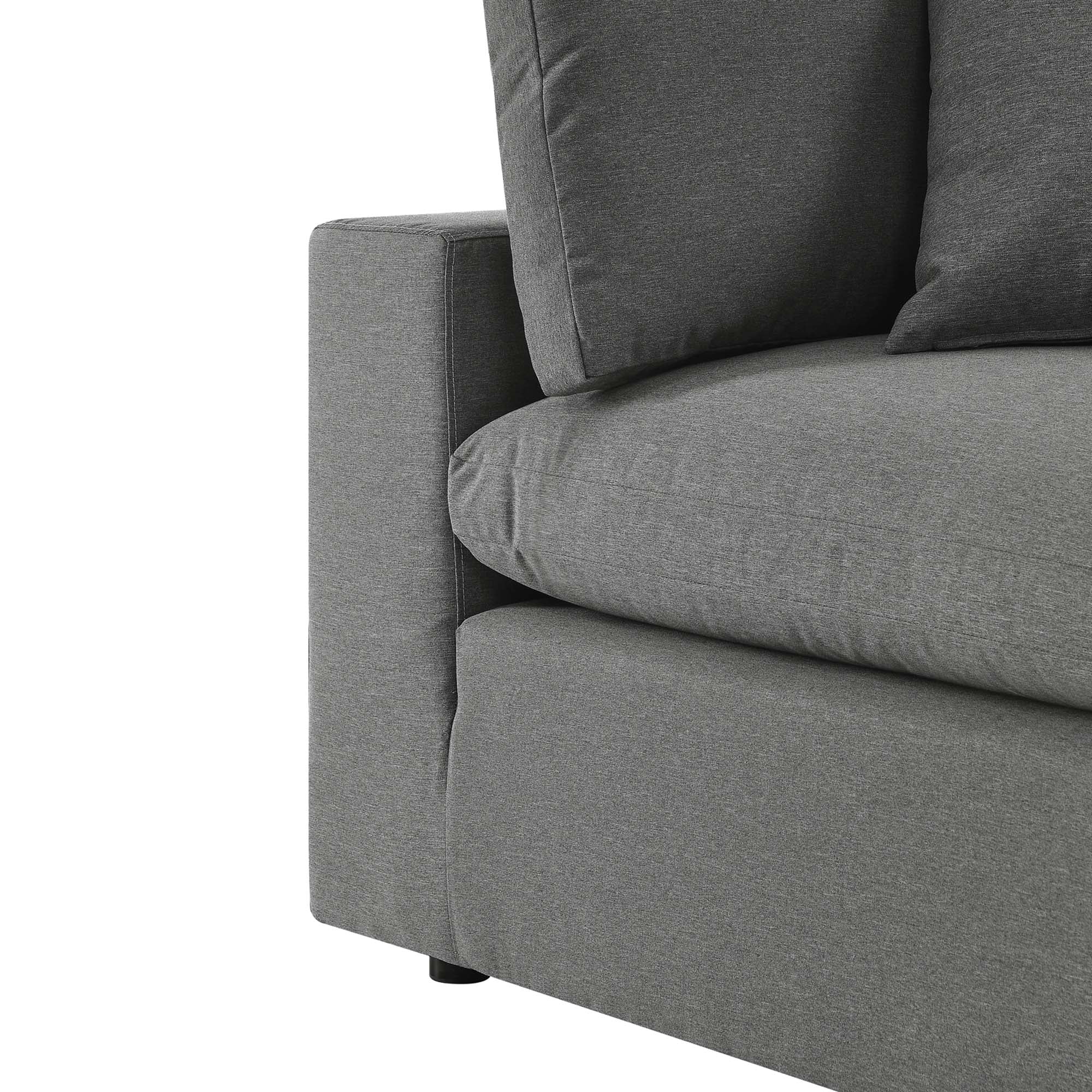 Commix Overstuffed Outdoor Patio Sofa, Charcoal