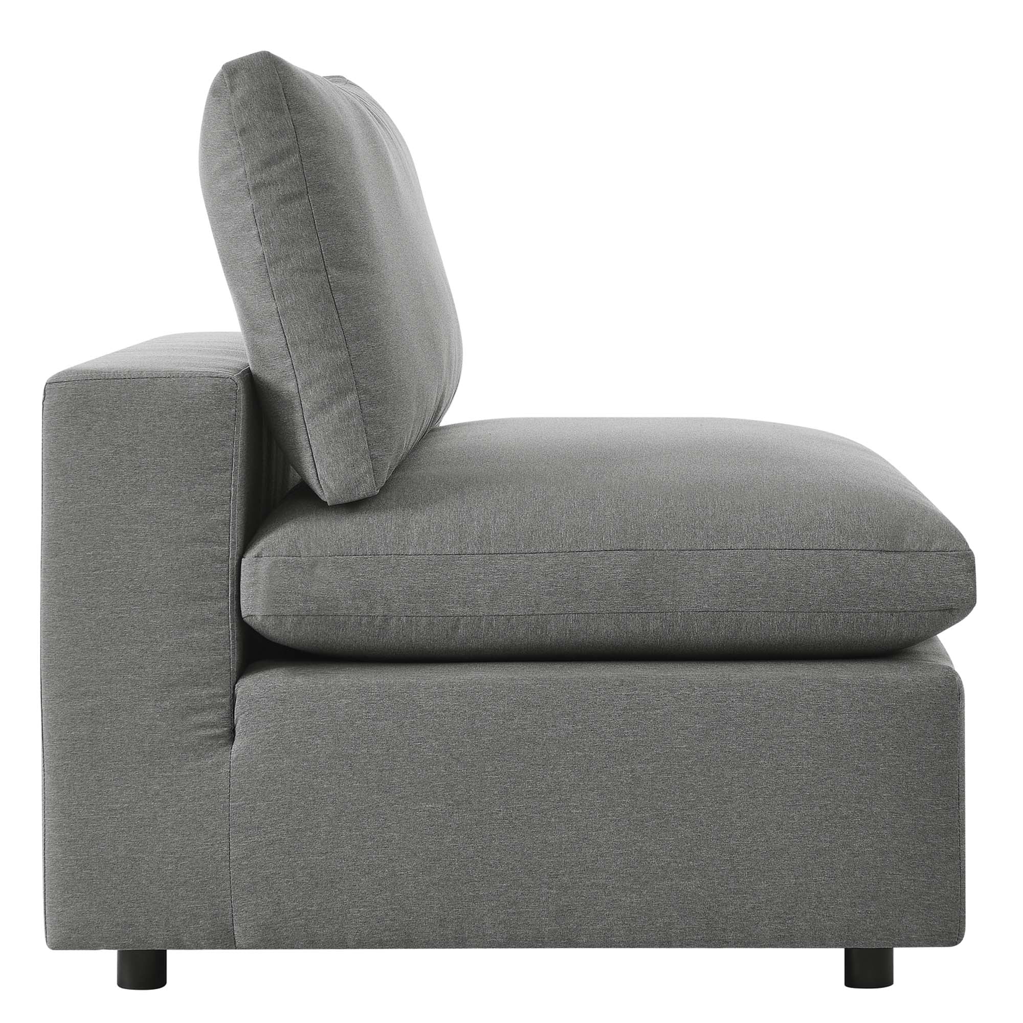 Commix Overstuffed Outdoor Patio Sofa, Charcoal