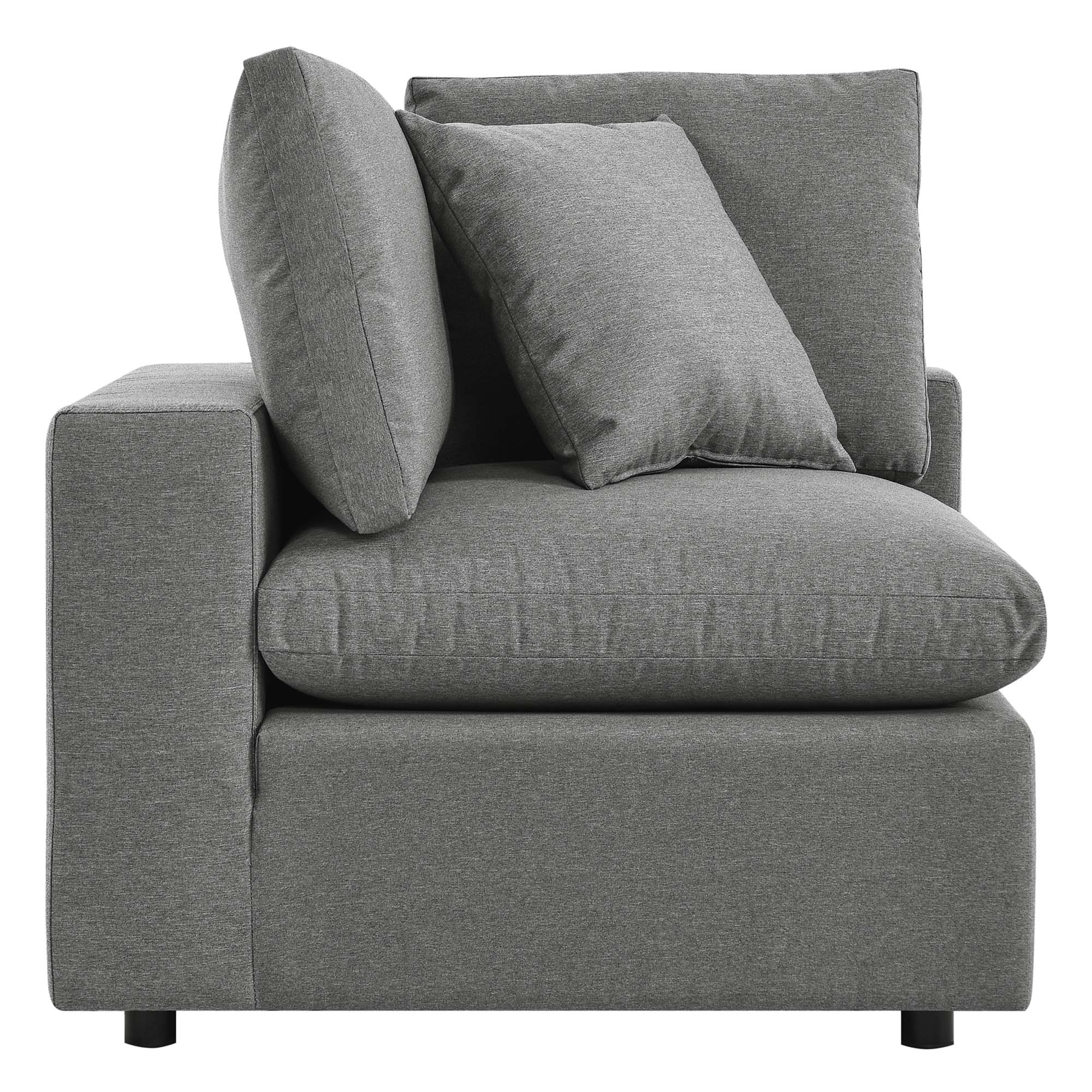 Commix Overstuffed Outdoor Patio Sofa, Charcoal