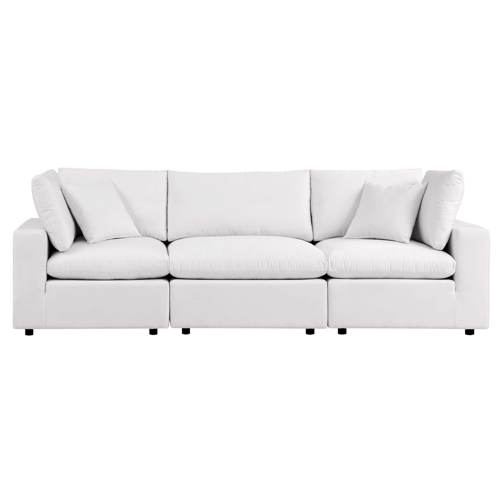 Commix Overstuffed Outdoor Patio Sofa, White