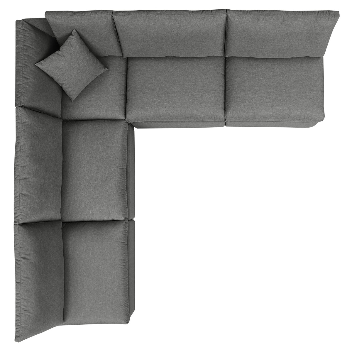 Commix 5-Piece Outdoor Patio Sectional Sofa, Charcoal