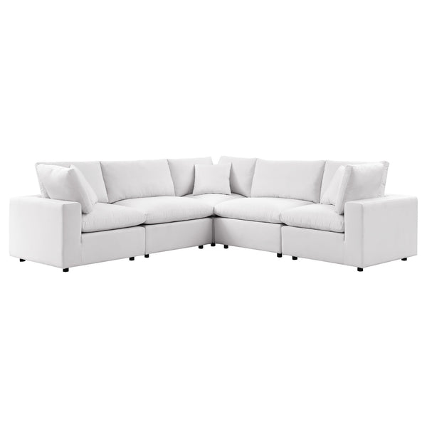 Commix 5-Piece Outdoor Patio Sectional Sofa, White