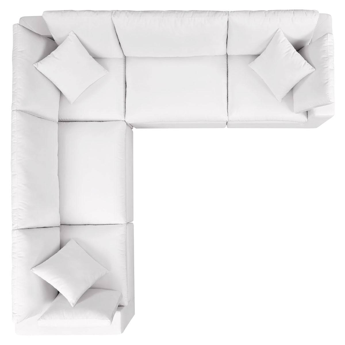 Commix 5-Piece Outdoor Patio Sectional Sofa, White