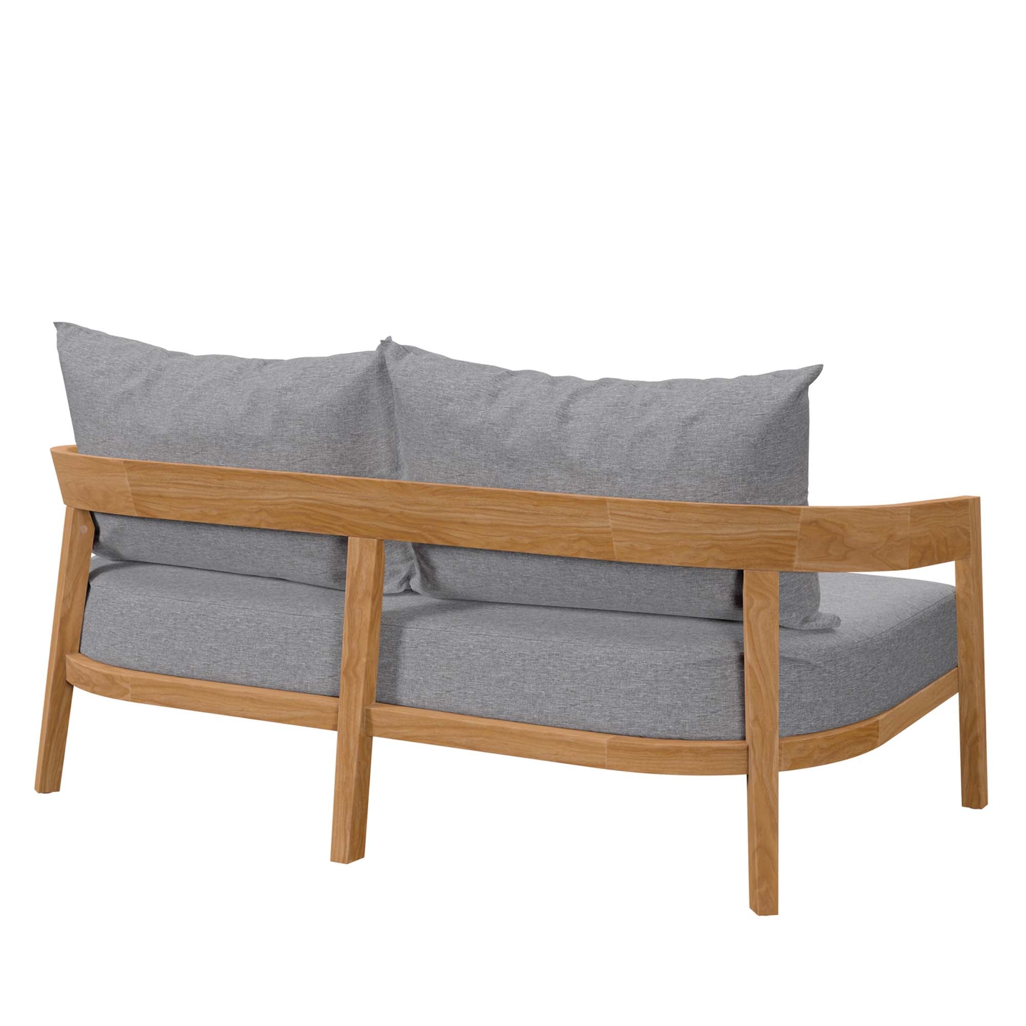 Brisbane Teak Wood Outdoor Patio Loveseat, Natural Gray