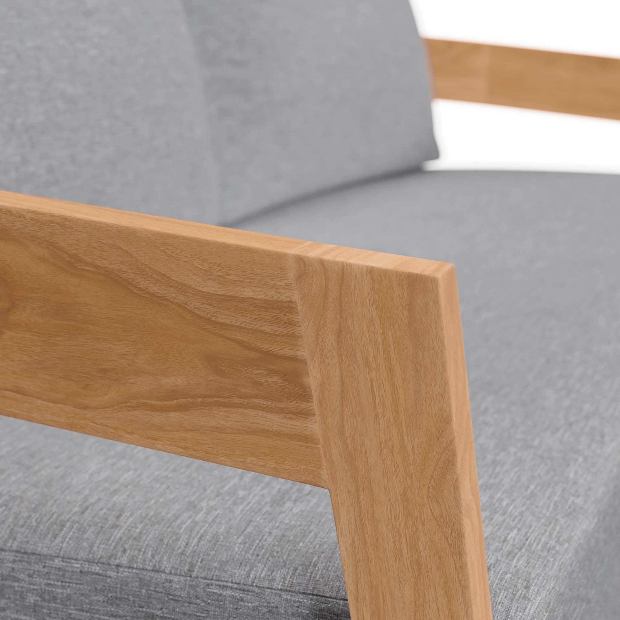 Brisbane Teak Wood Outdoor Patio Loveseat, Natural Gray