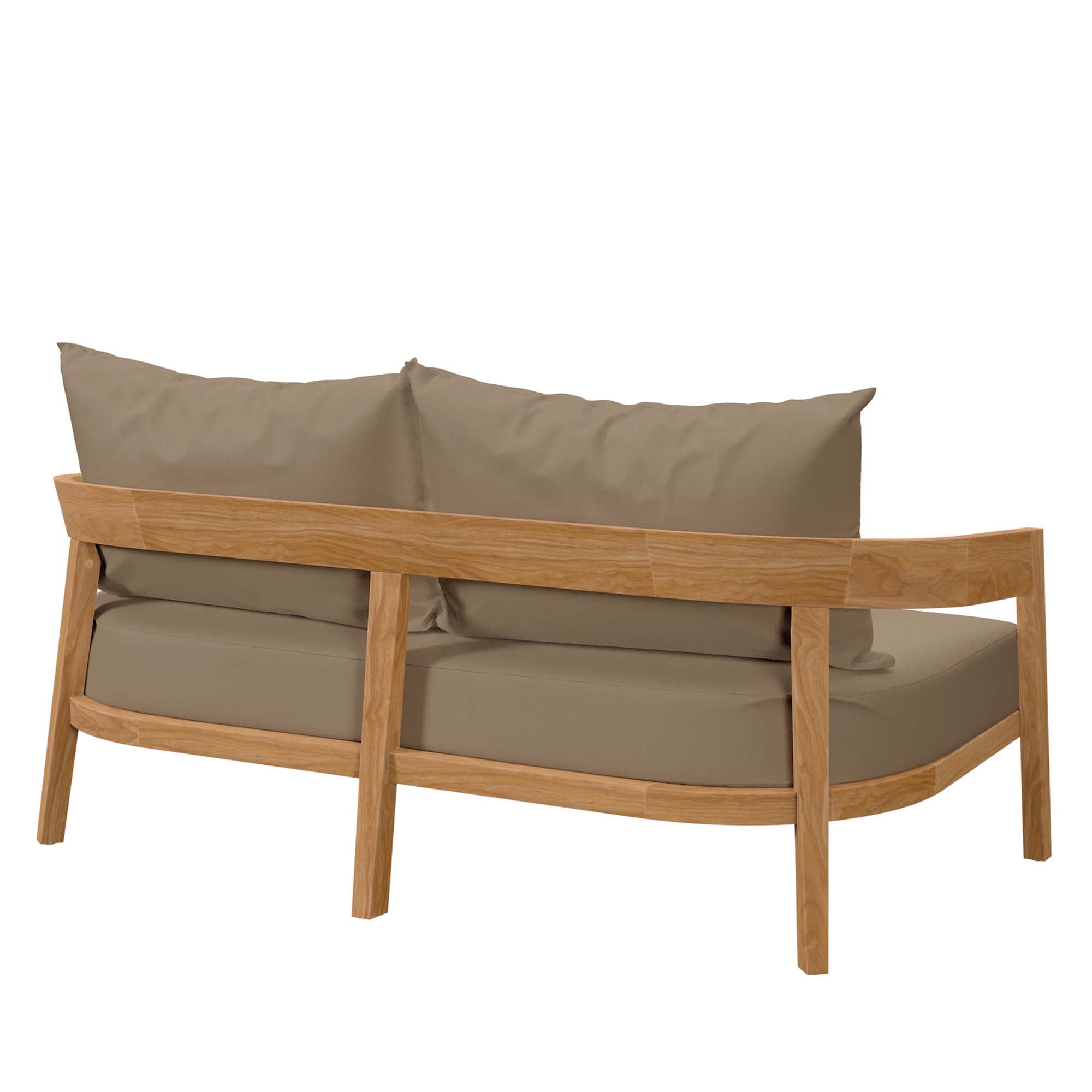 Brisbane Teak Wood Outdoor Patio Loveseat, Natural Light Brown