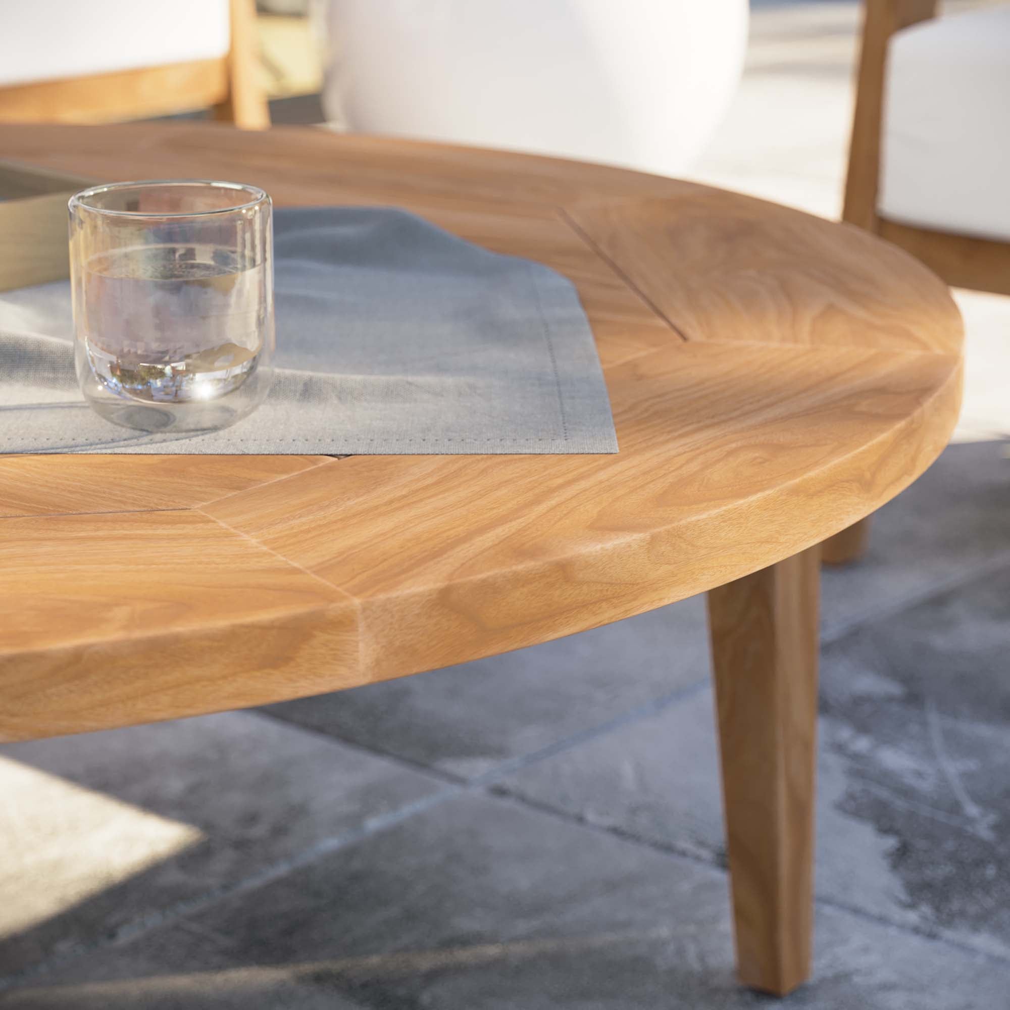 Brisbane Teak Wood Outdoor Patio Coffee Table, Natural