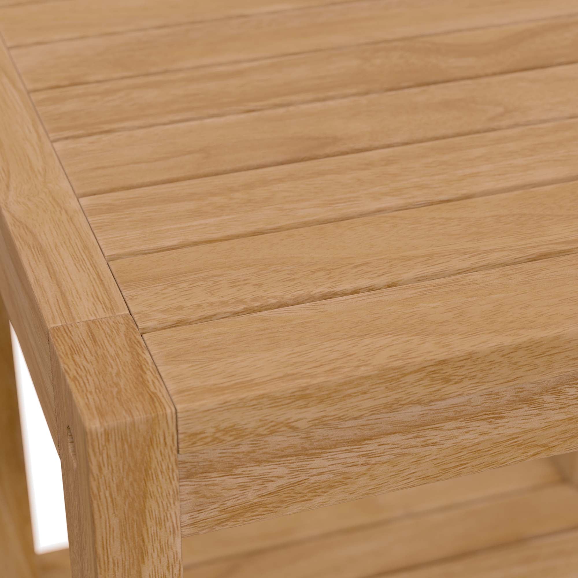 Carlsbad Teak Wood Outdoor Patio Side Table, Natural