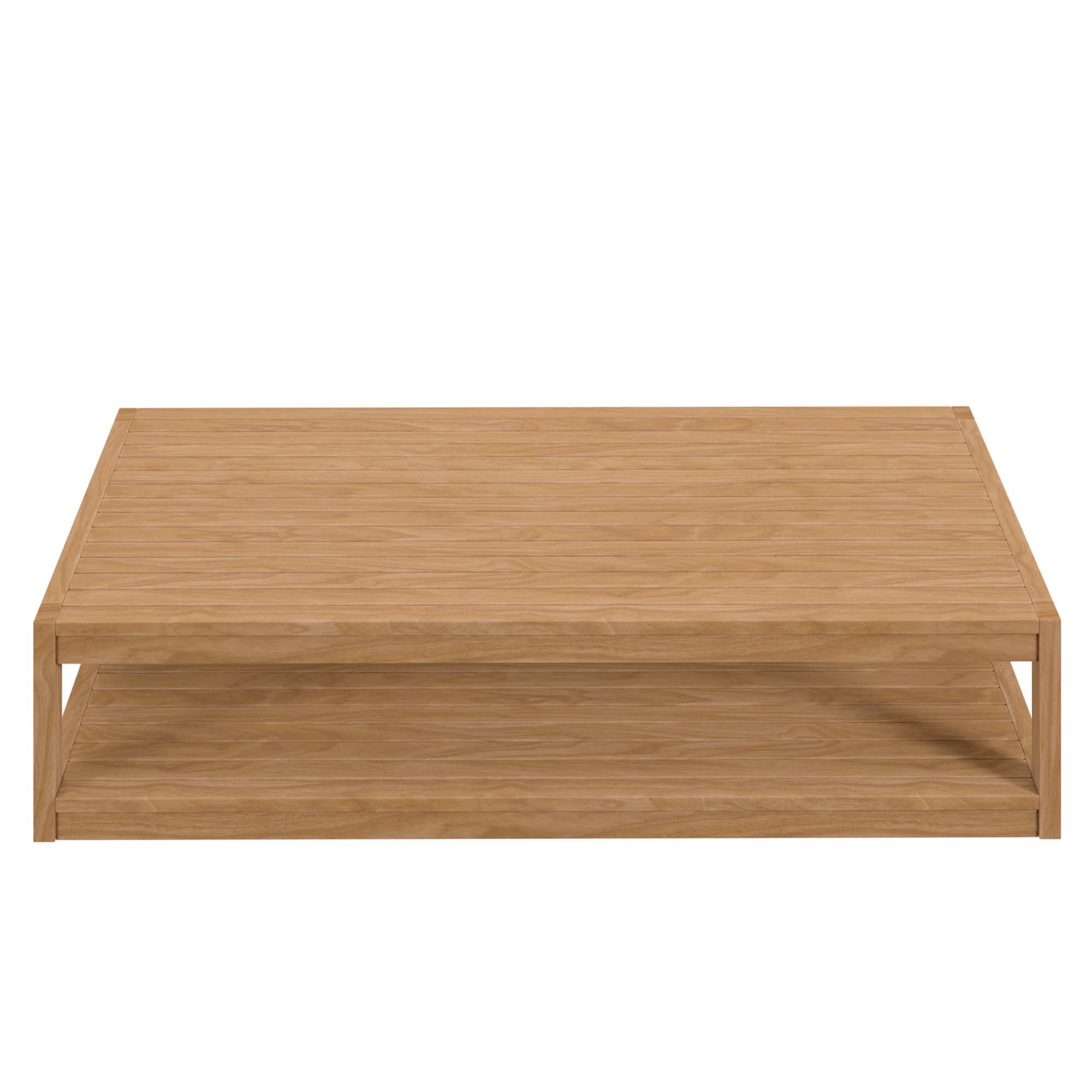 Carlsbad Teak Wood Outdoor Patio Coffee Table, Natural