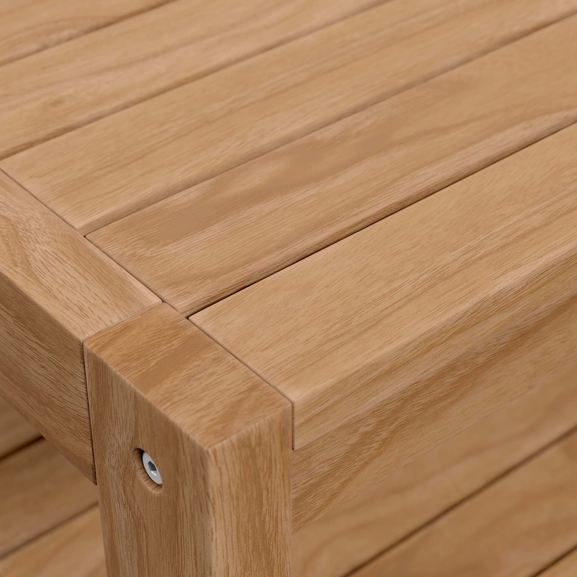 Carlsbad Teak Wood Outdoor Patio Coffee Table, Natural