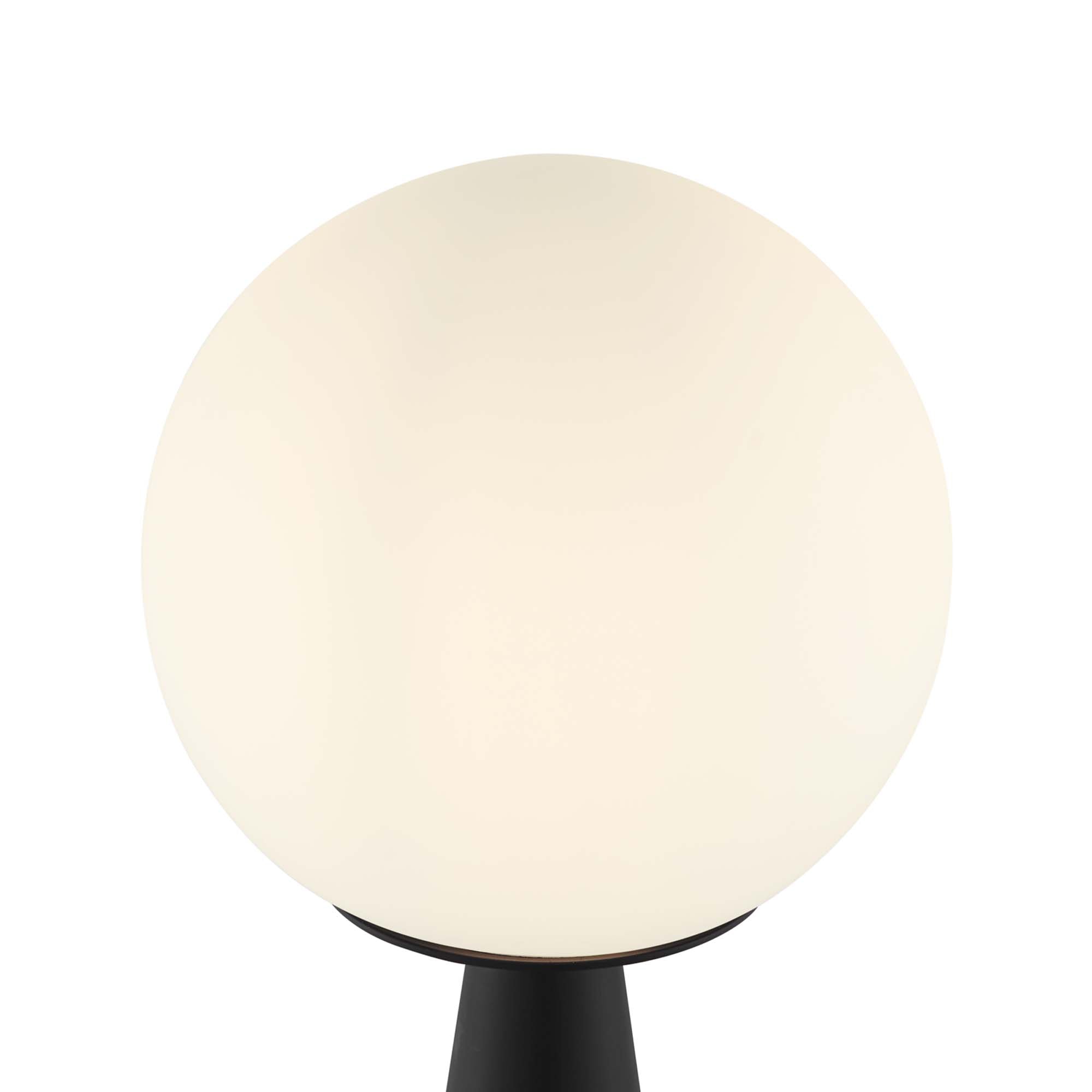 Apex Glass Globe Glass Table Lamp, White Black