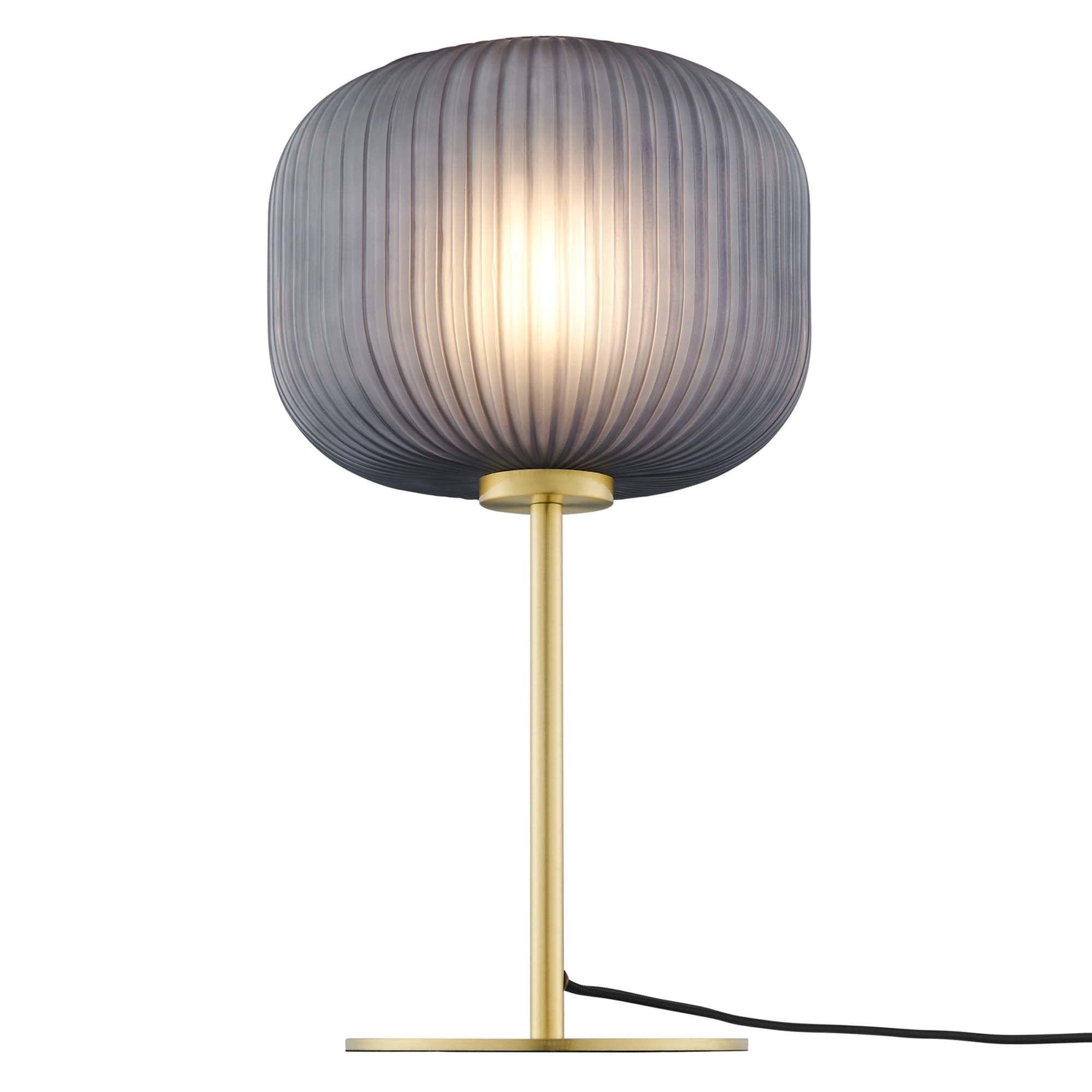 Reprise Glass Sphere Glass and Metal Table Lamp, Black Satin Brass