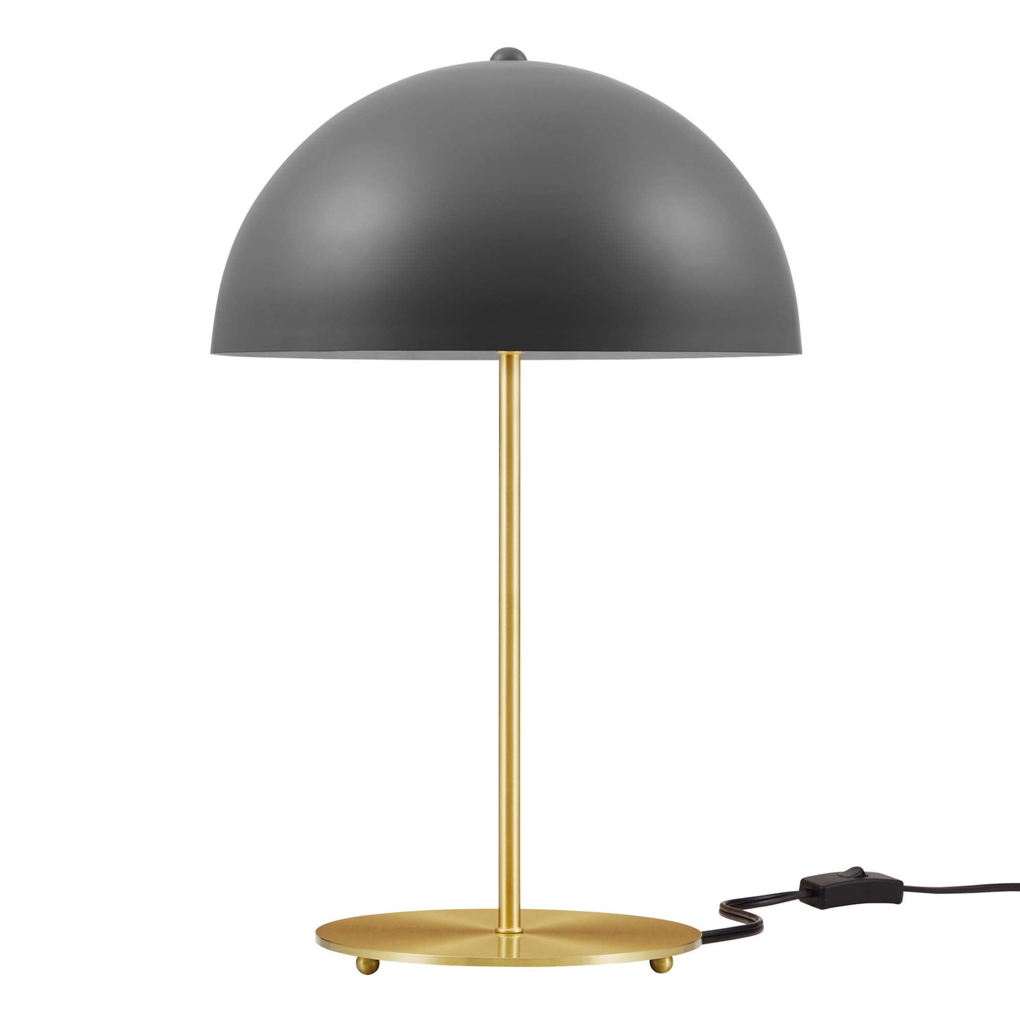 Ideal Metal Table Lamp, Gray Satin Brass