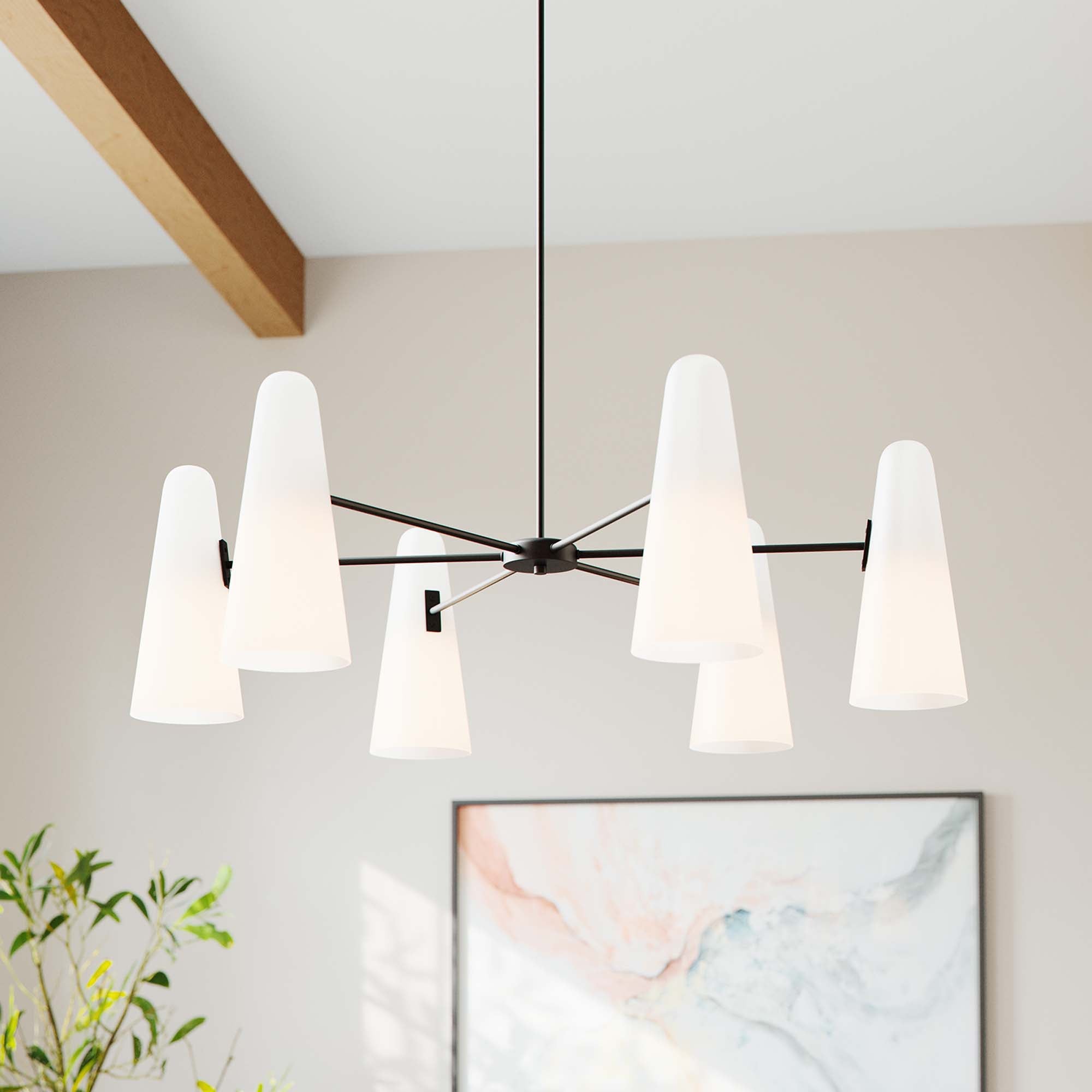 Beacon 6-Light Chandelier, Opal Black