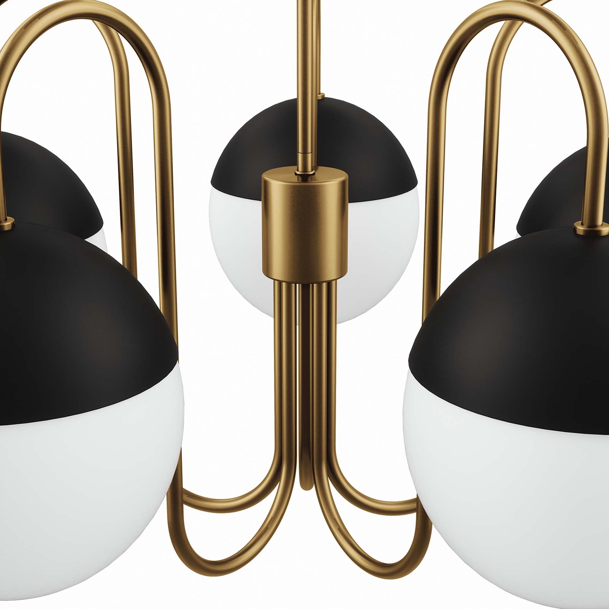 Stellar 5-Light Chandelier, Opal Satin Brass