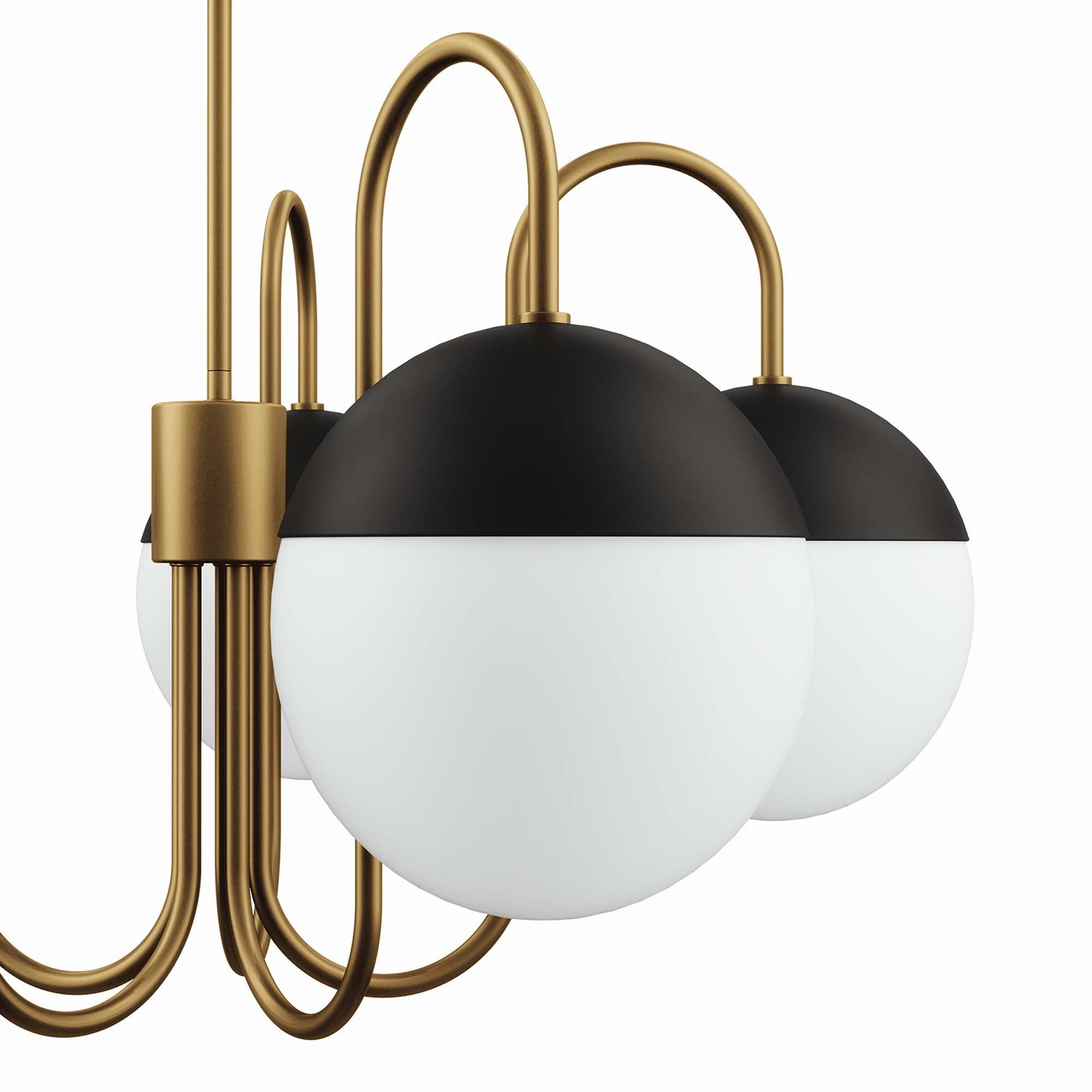 Stellar 5-Light Chandelier, Opal Satin Brass