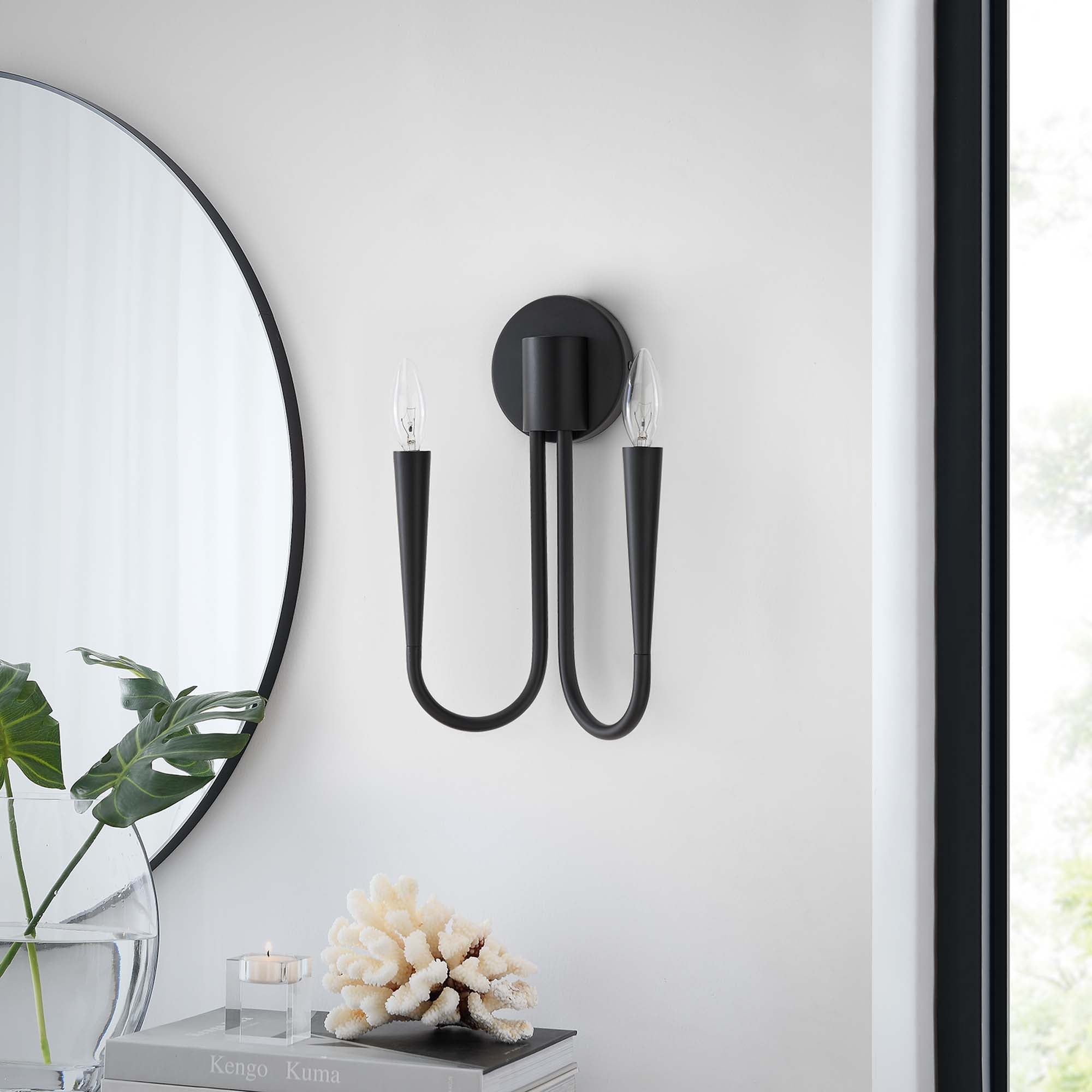 Penrose 2-Light Wall Sconce, Black