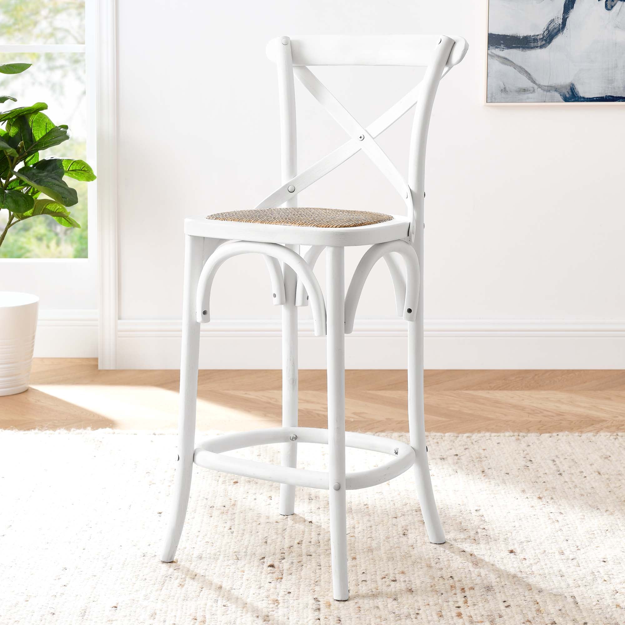 Gear Counter Stool, White