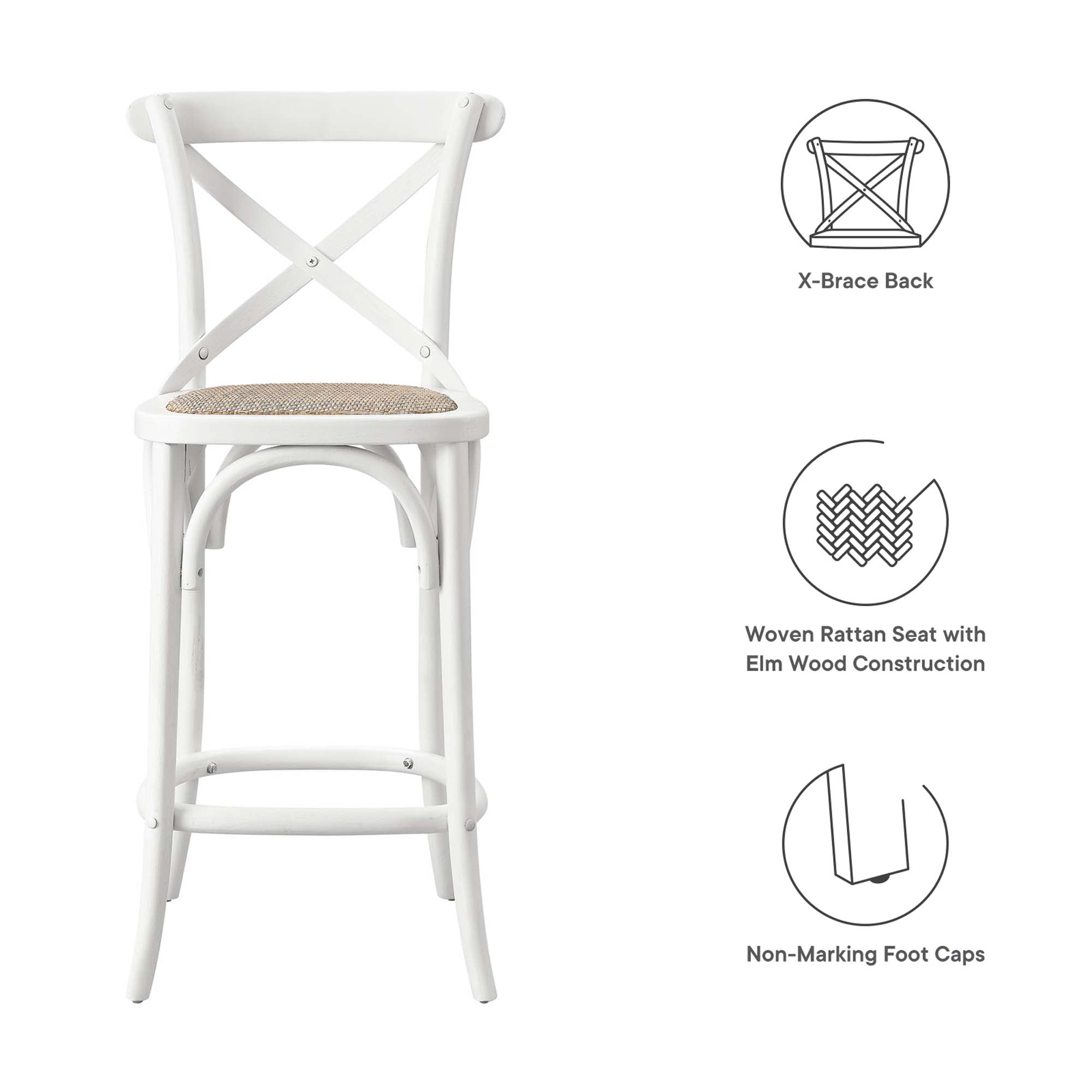 Gear Counter Stool, White