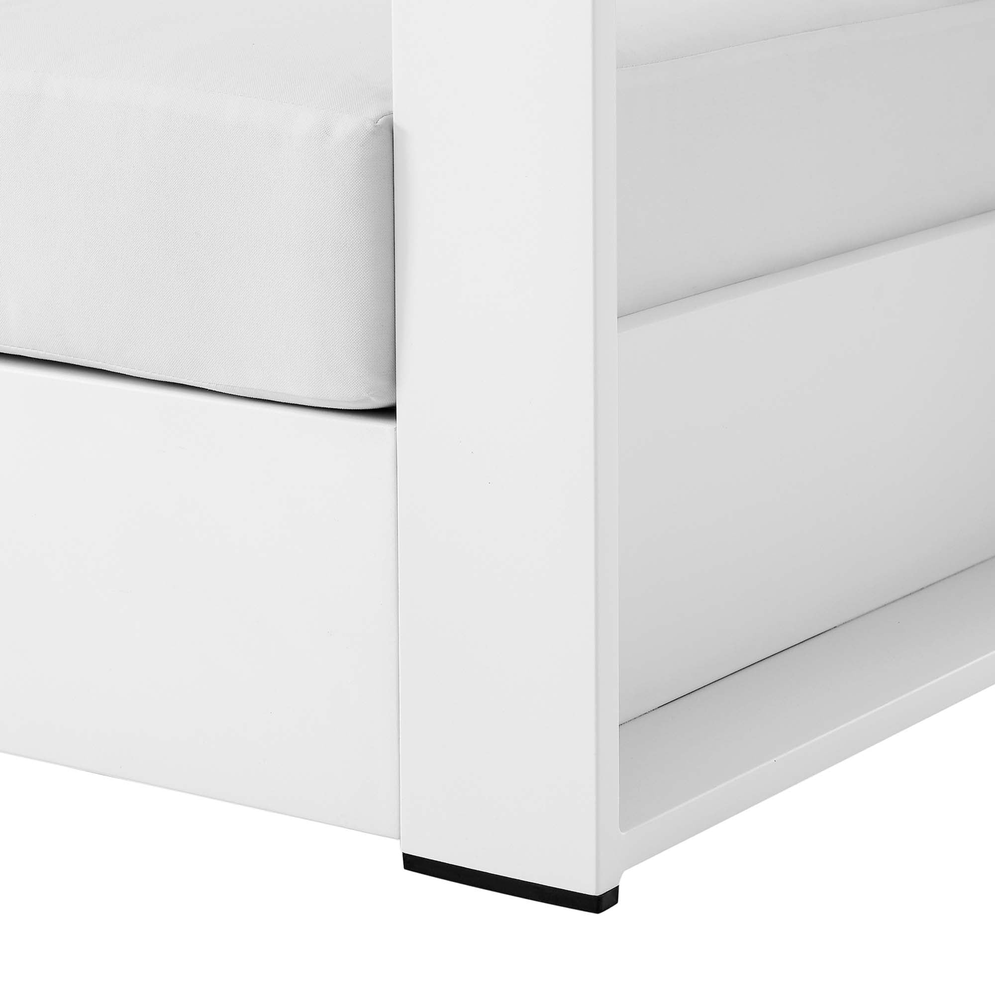 Tahoe Outdoor Patio Powder-Coated Aluminum Armchair, White White