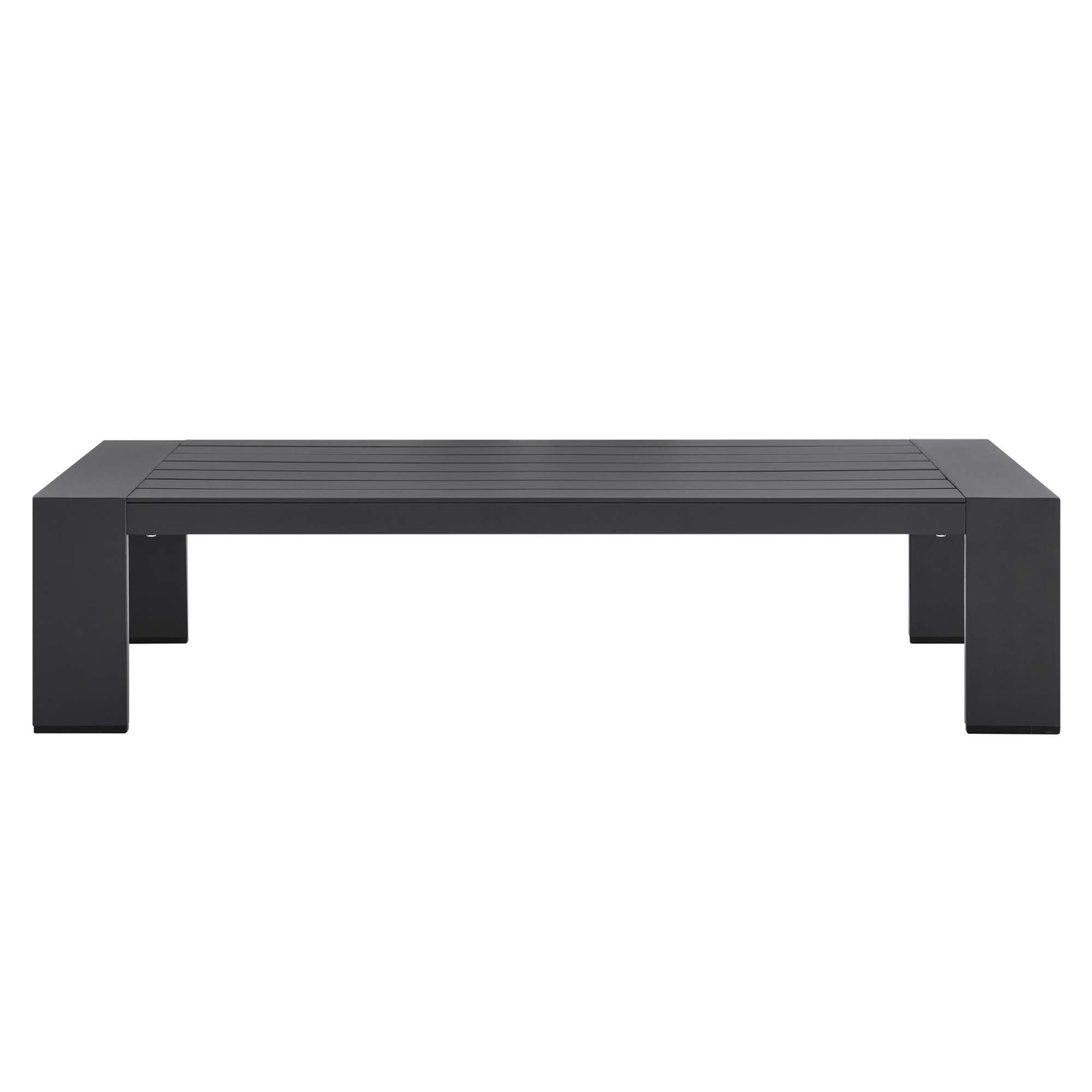 Tahoe Outdoor Patio Powder-Coated Aluminum Coffee Table, Gray