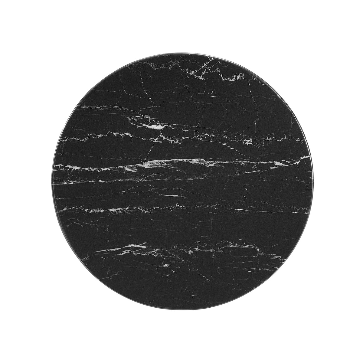 Lippa 20" Round Faux Marble Side Table, White Black