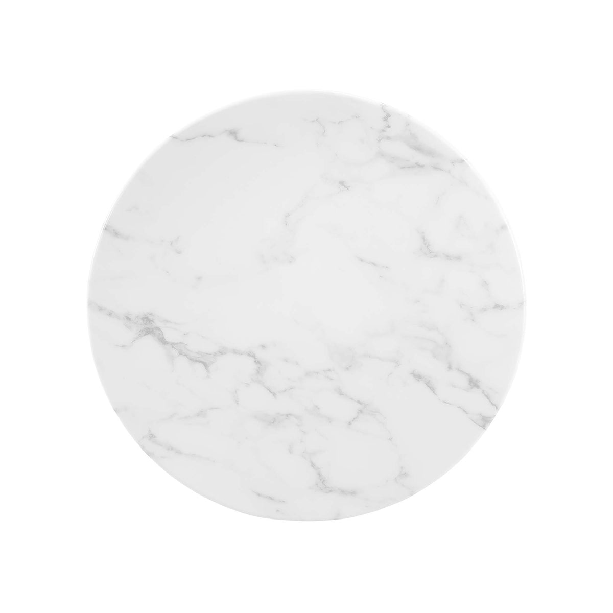 Lippa 20" Round Faux Marble Side Table, White White