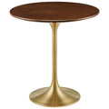 Lippa 20" Round Wood Side Table, Gold Walnut