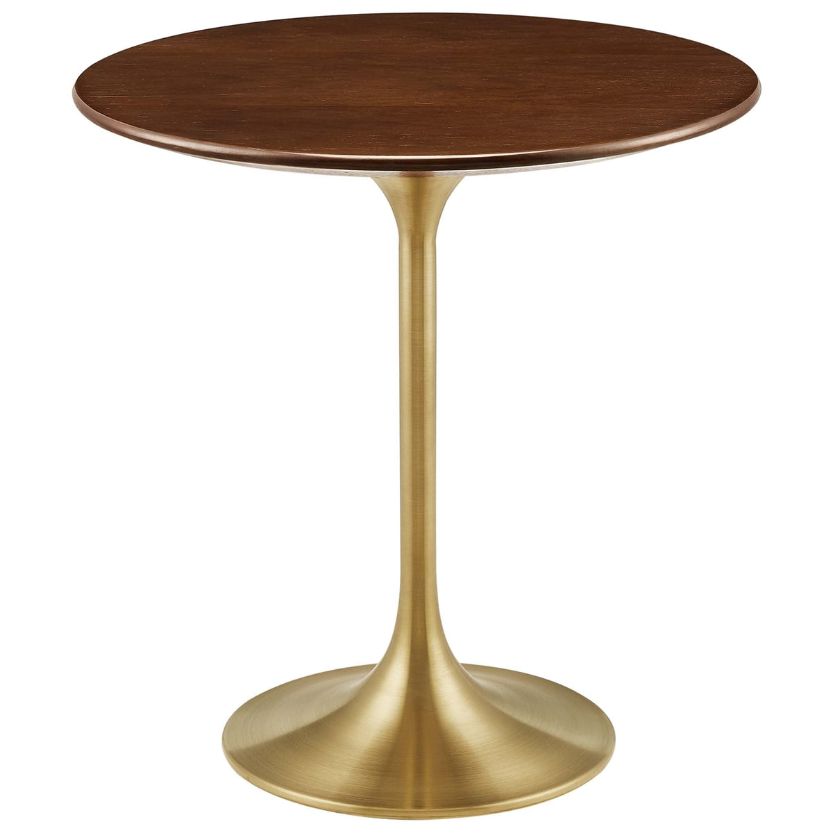Lippa 20" Round Wood Side Table, Gold Walnut