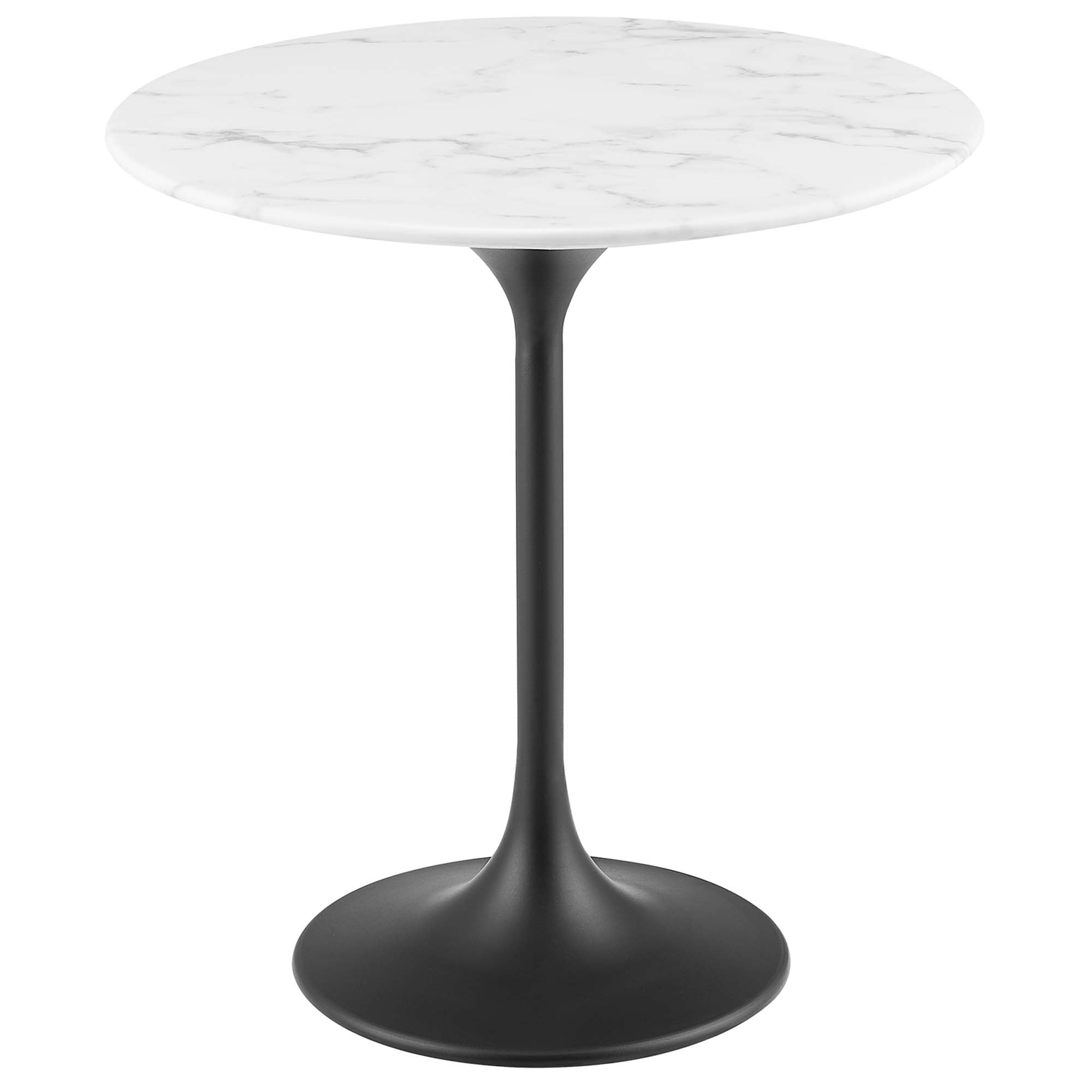 Lippa 20" Round Faux Marble Side Table, Black White