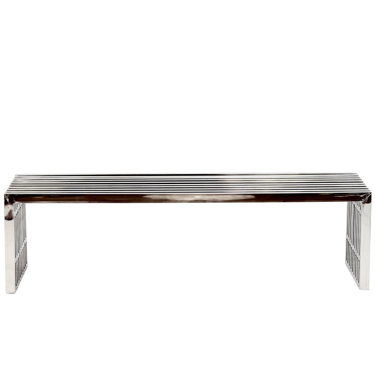 Gridiron Large Stainless Steel Bench, Silver