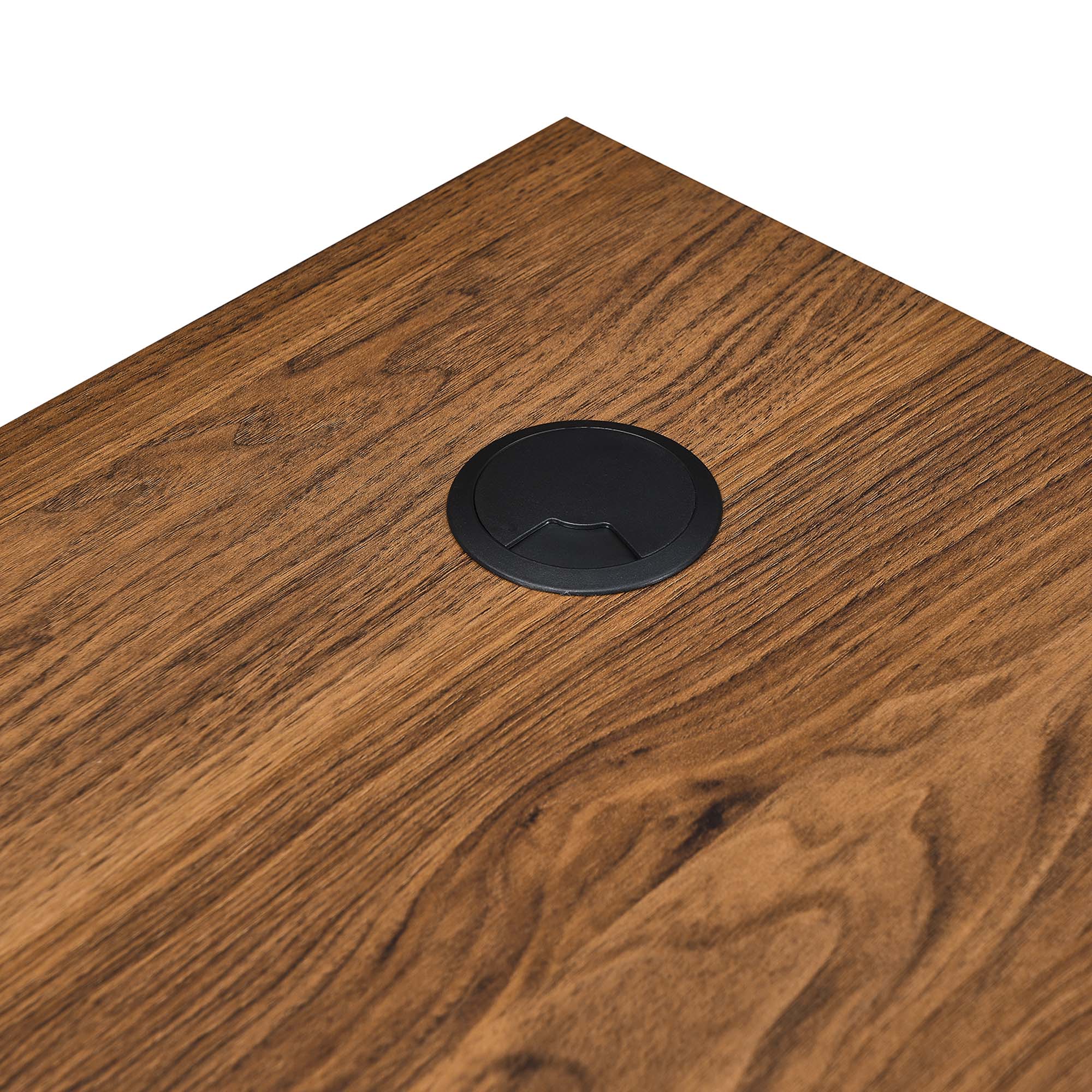 Venture L-Shaped Wood Office Desk, Walnut