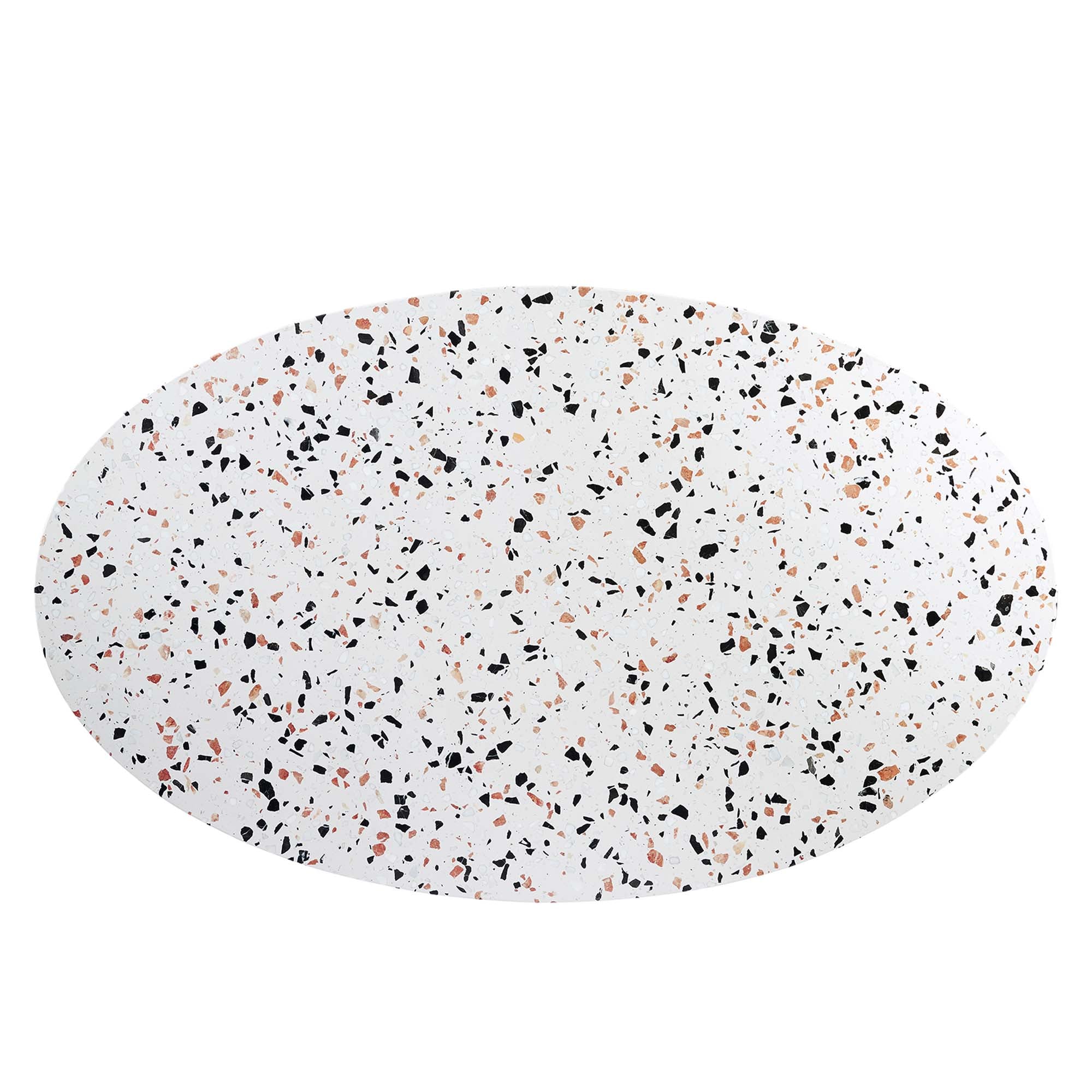 Lippa 60" Oval Terrazzo Dining Table, Gold White
