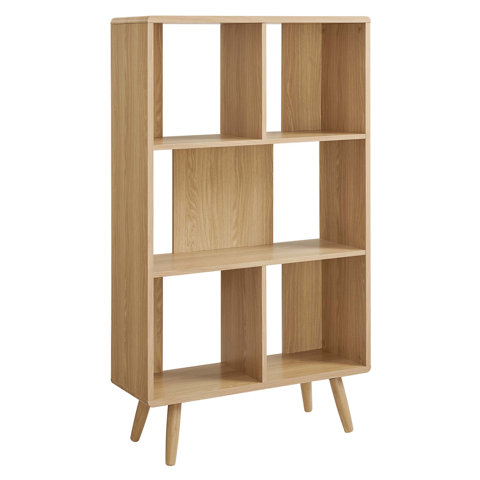 Transmit 5 Shelf Wood Grain Bookcase, Oak