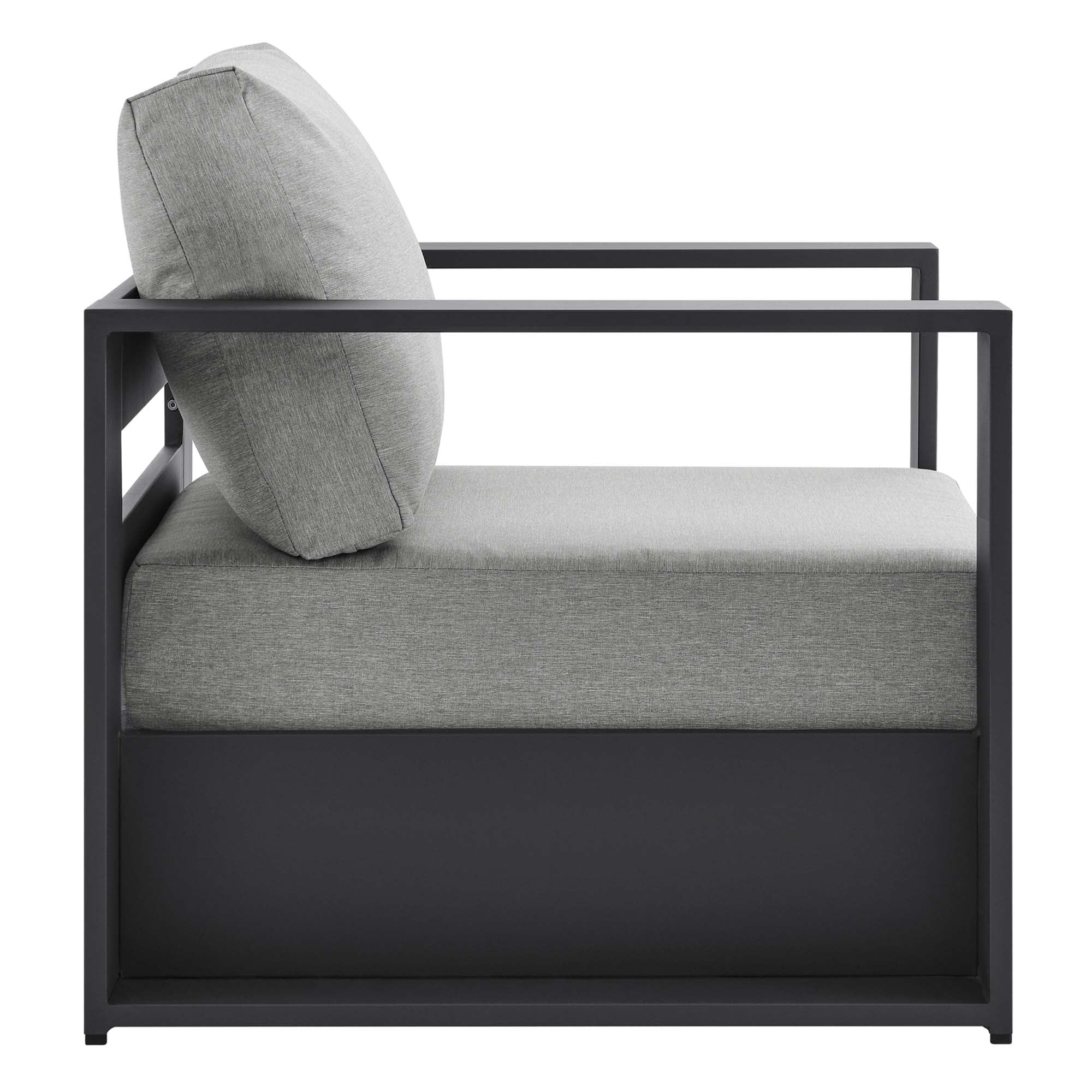 Tahoe 3-Piece Outdoor Patio Powder-Coated Aluminum Set, Gray Gray