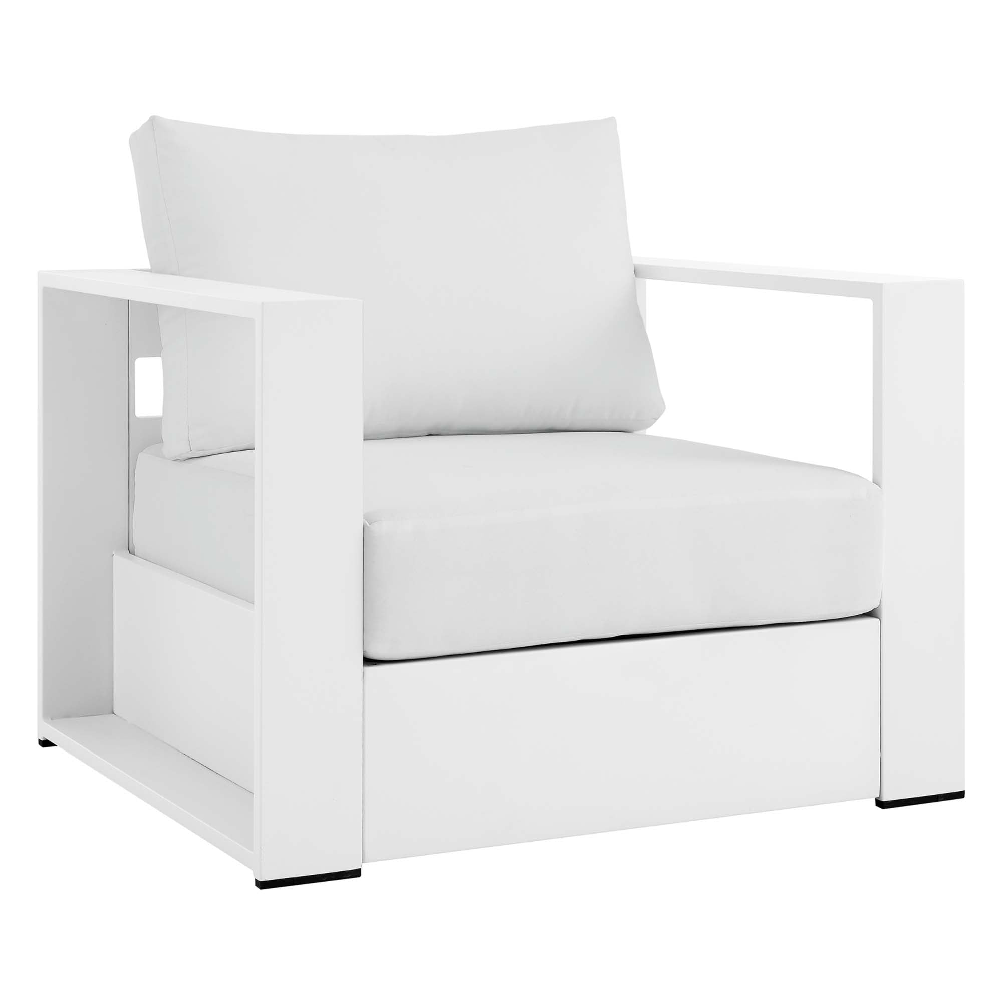 Tahoe 4-Piece Outdoor Patio Powder-Coated Aluminum Set, White White