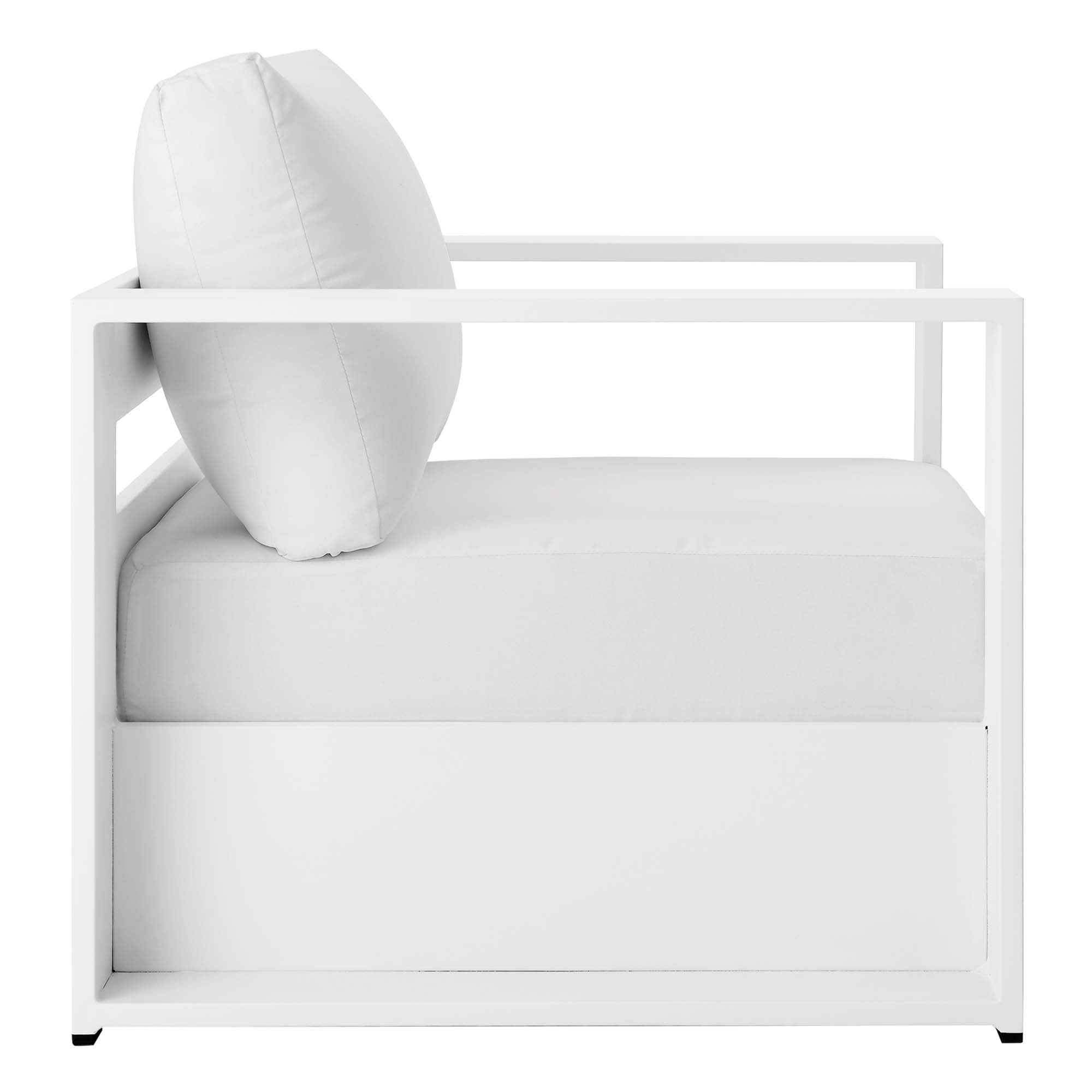 Tahoe 4-Piece Outdoor Patio Powder-Coated Aluminum Set, White White