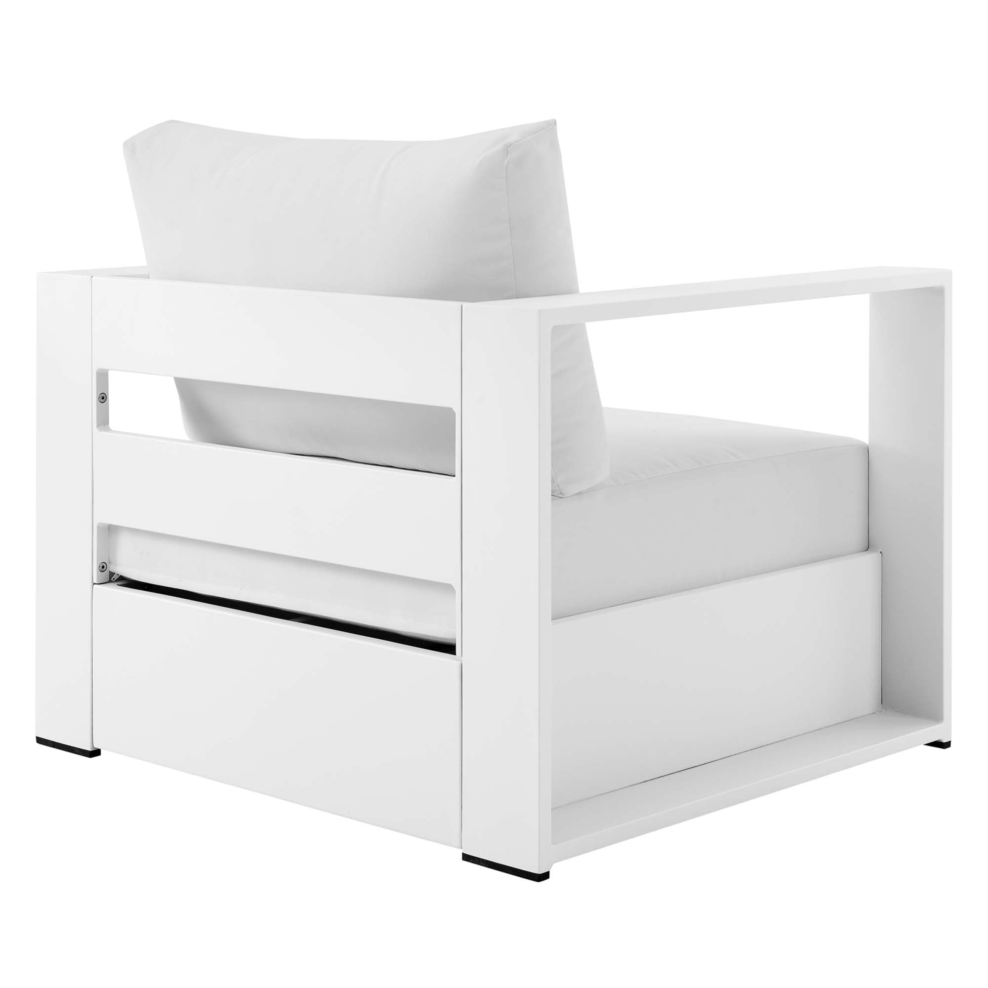 Tahoe 4-Piece Outdoor Patio Powder-Coated Aluminum Set, White White