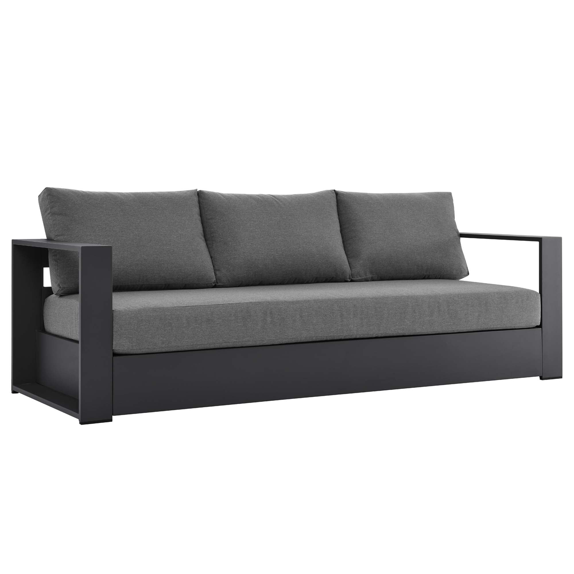 Tahoe 2-Piece Outdoor Patio Powder-Coated Aluminum Set, Gray Charcoal