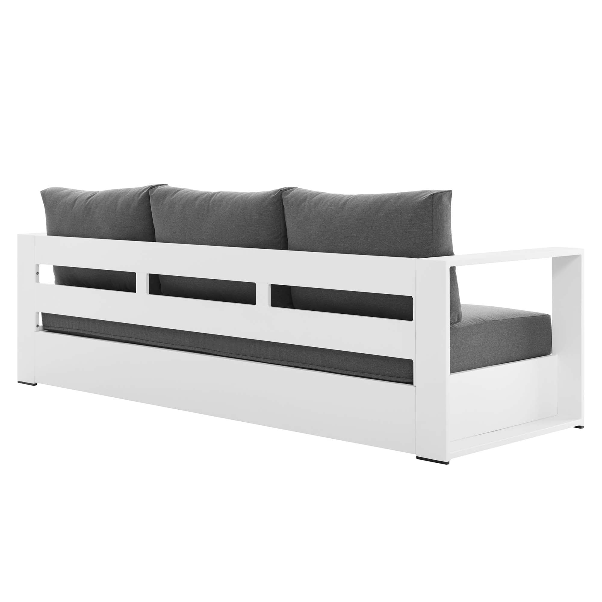 Tahoe 2-Piece Outdoor Patio Powder-Coated Aluminum Set, White Charcoal