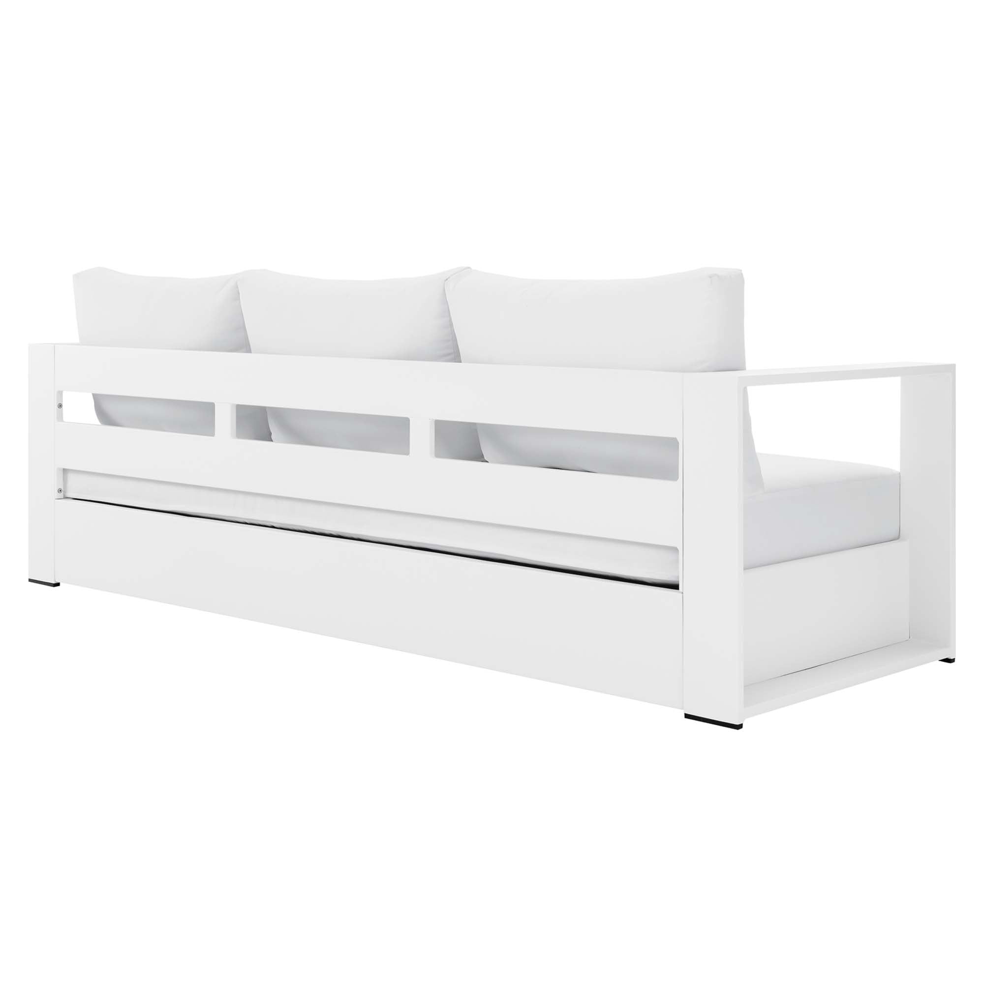 Tahoe 2-Piece Outdoor Patio Powder-Coated Aluminum Set, White White