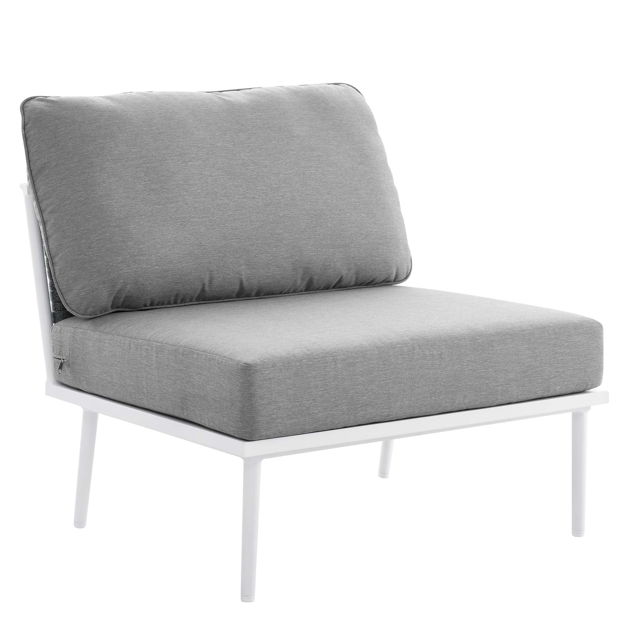 Stance 3 Piece Outdoor Patio Aluminum Set, White Gray