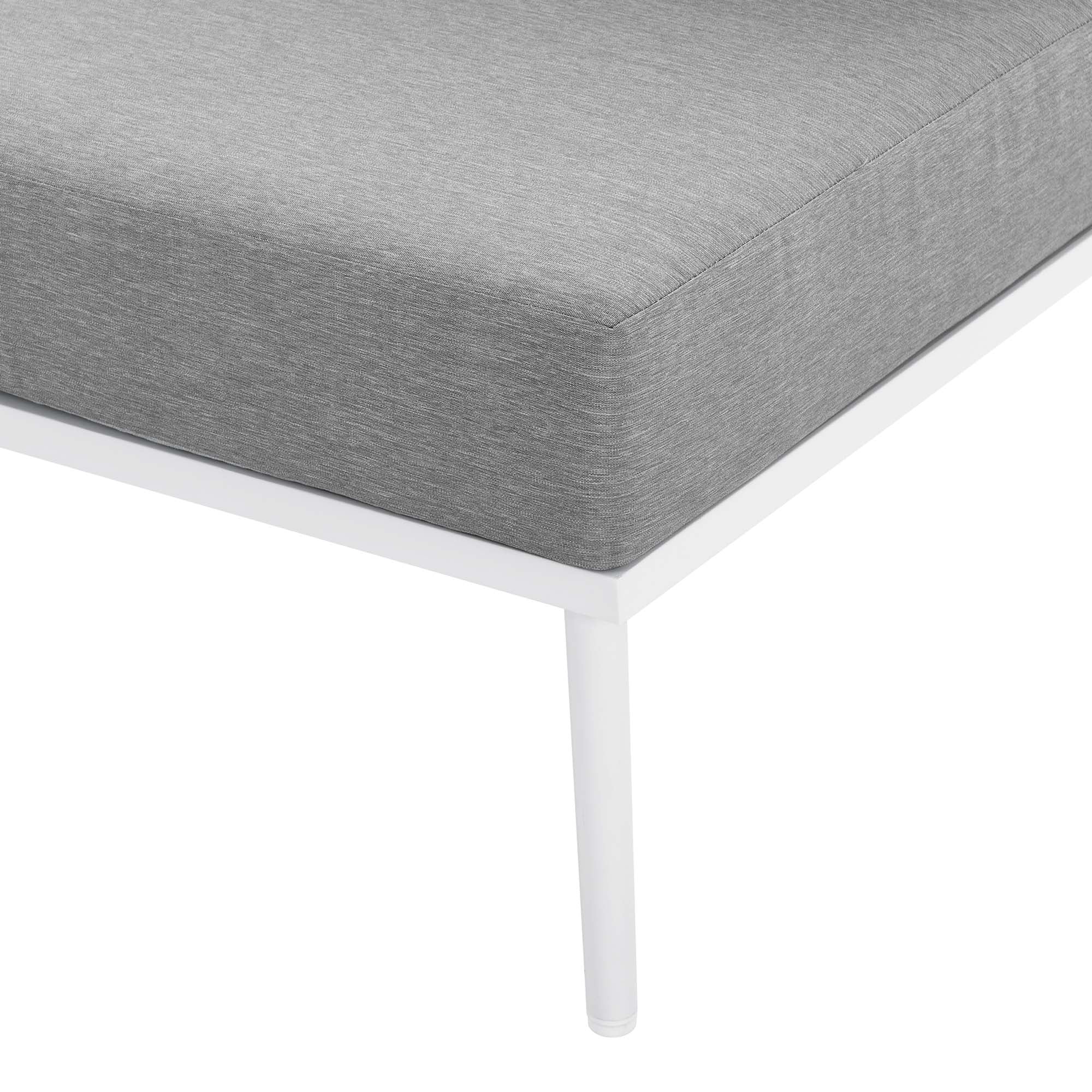 Stance 3 Piece Outdoor Patio Aluminum Set, White Gray