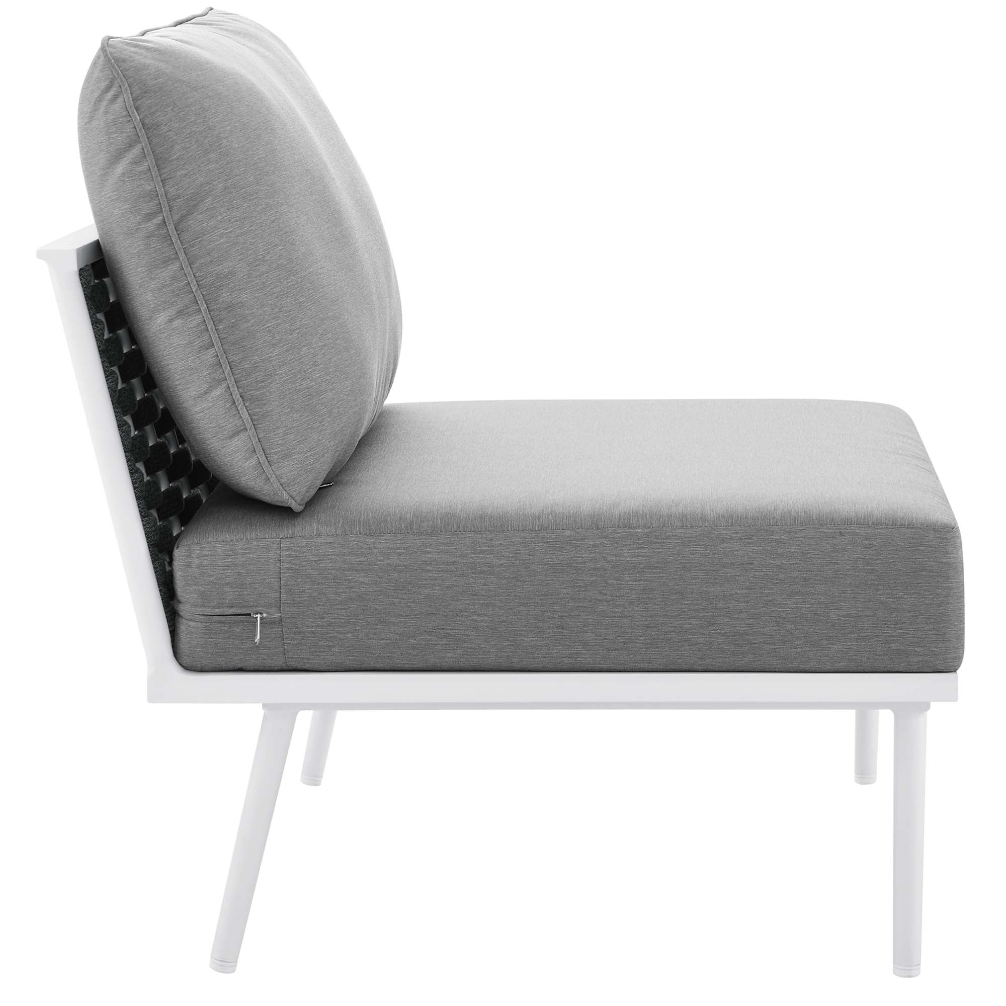 Stance 3 Piece Outdoor Patio Aluminum Set, White Gray