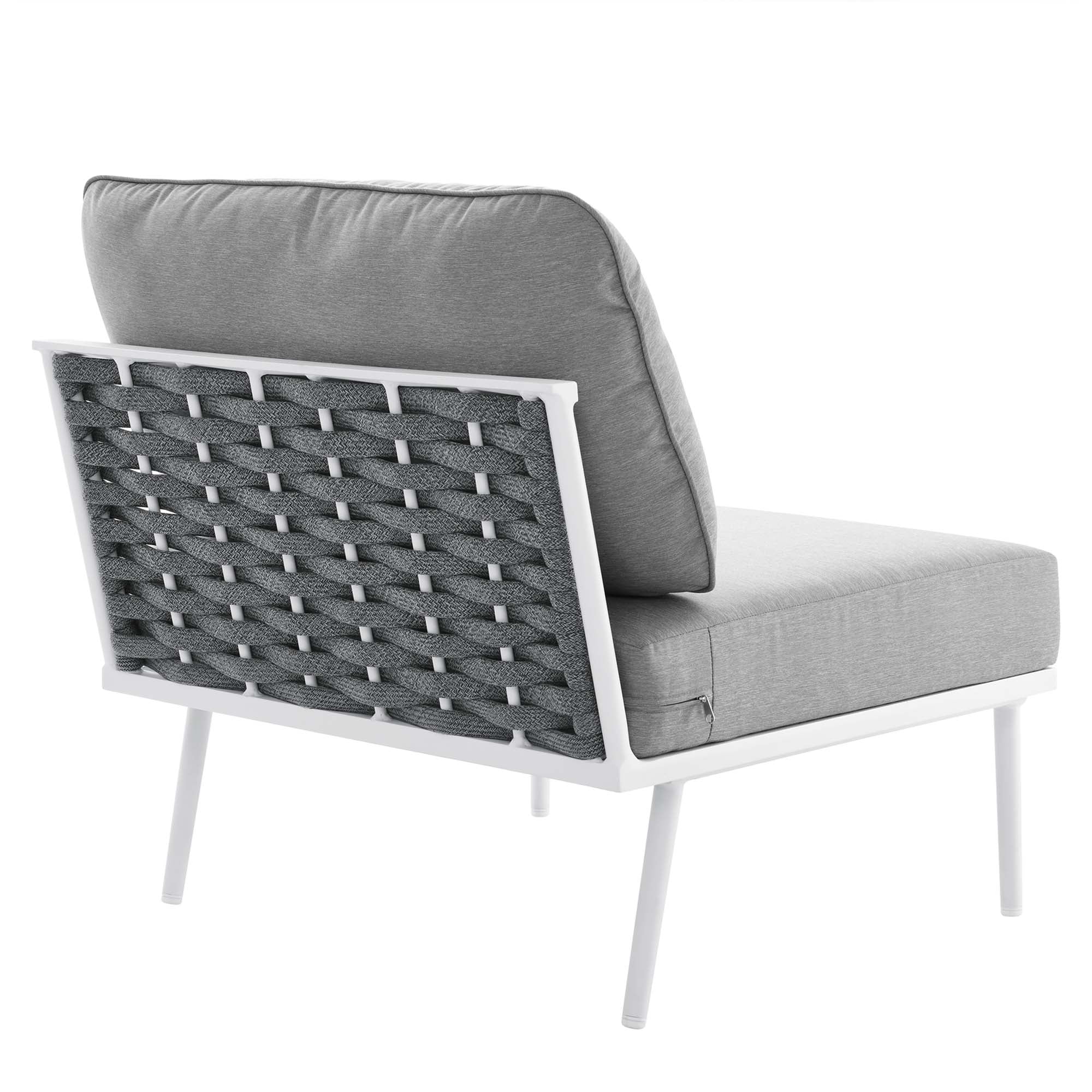 Stance 3 Piece Outdoor Patio Aluminum Set, White Gray