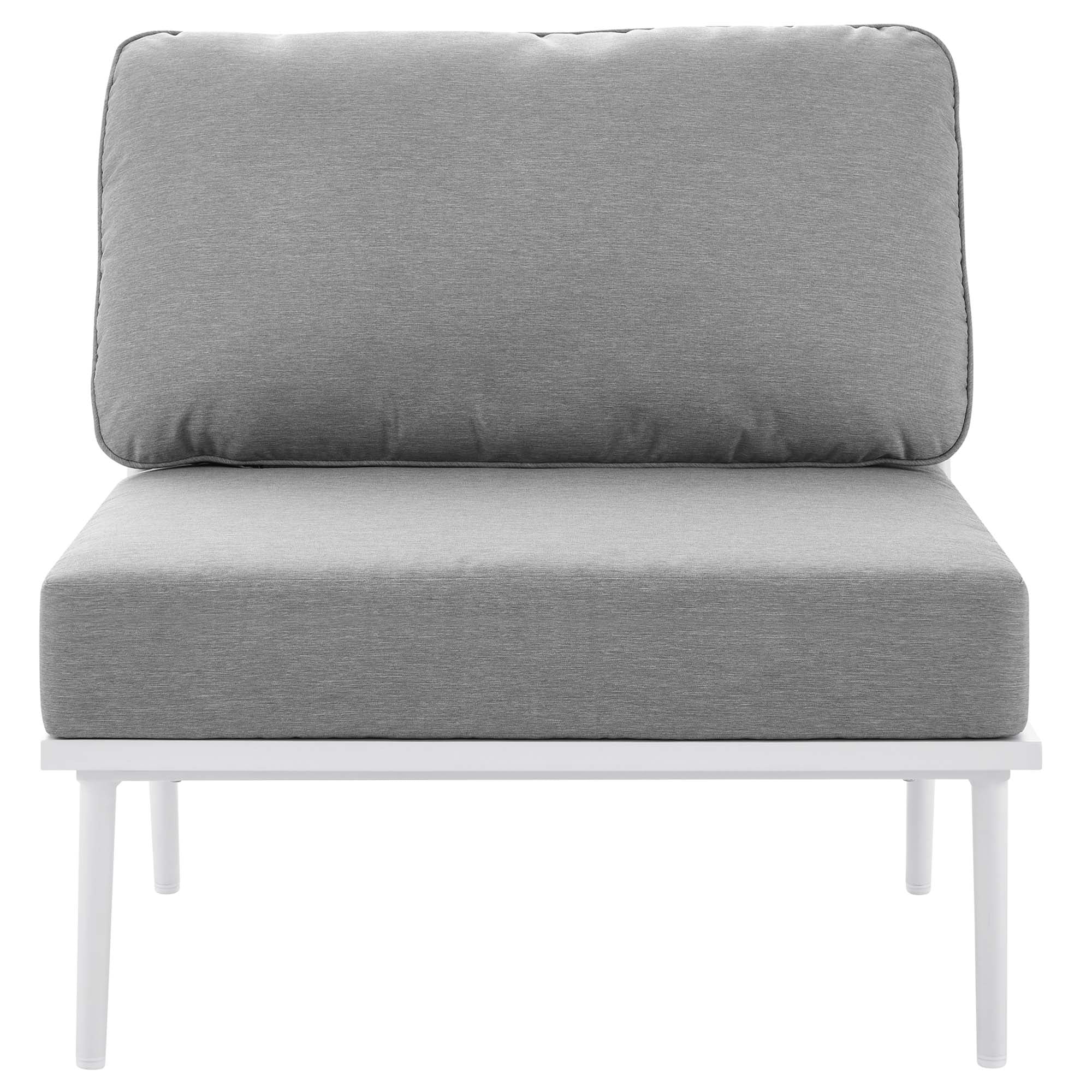 Stance 3 Piece Outdoor Patio Aluminum Set, White Gray